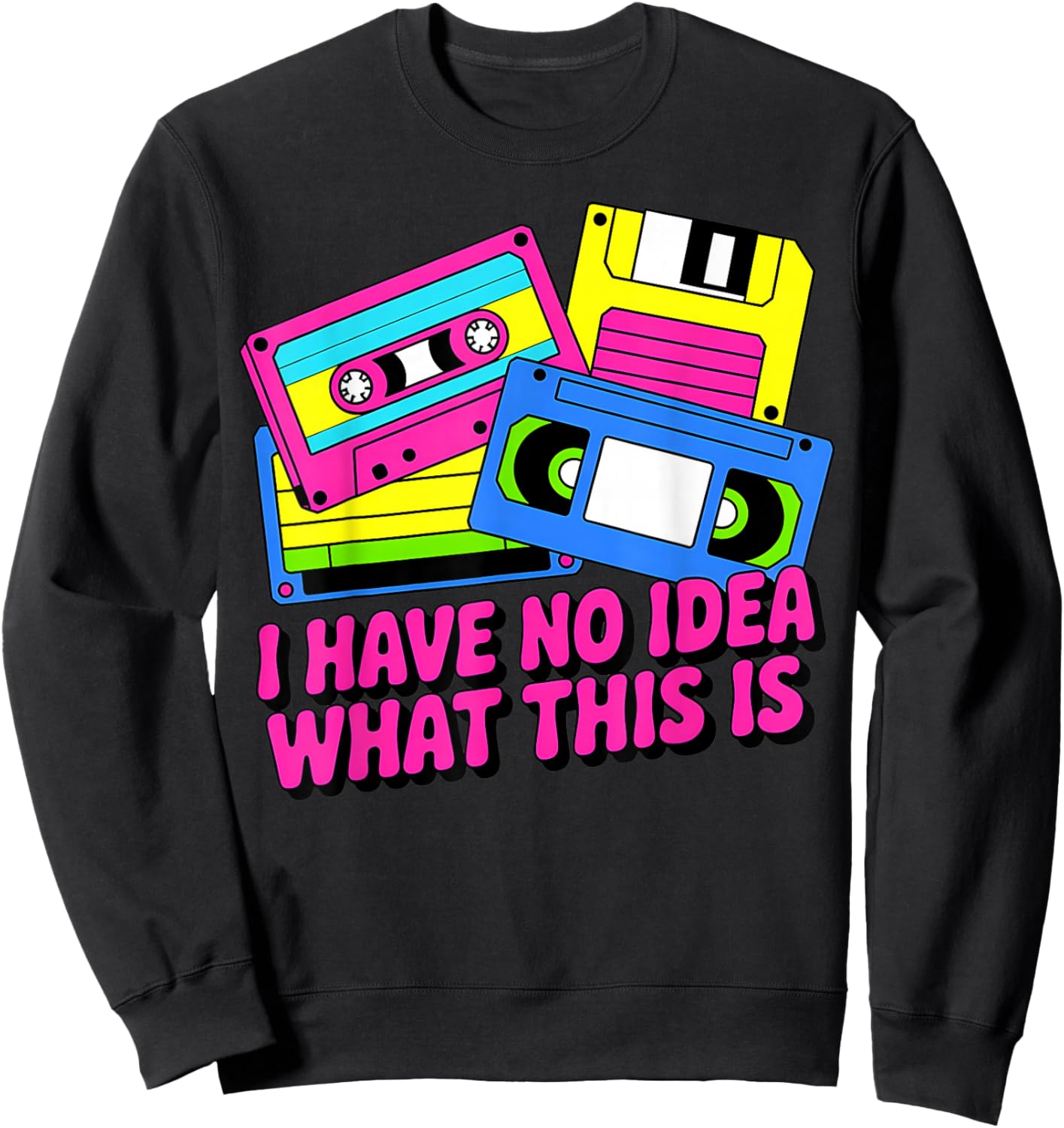 Funny Retro Cassette Vintage 80s Nostalgia Sweatshirt - Sweatshirt | Black