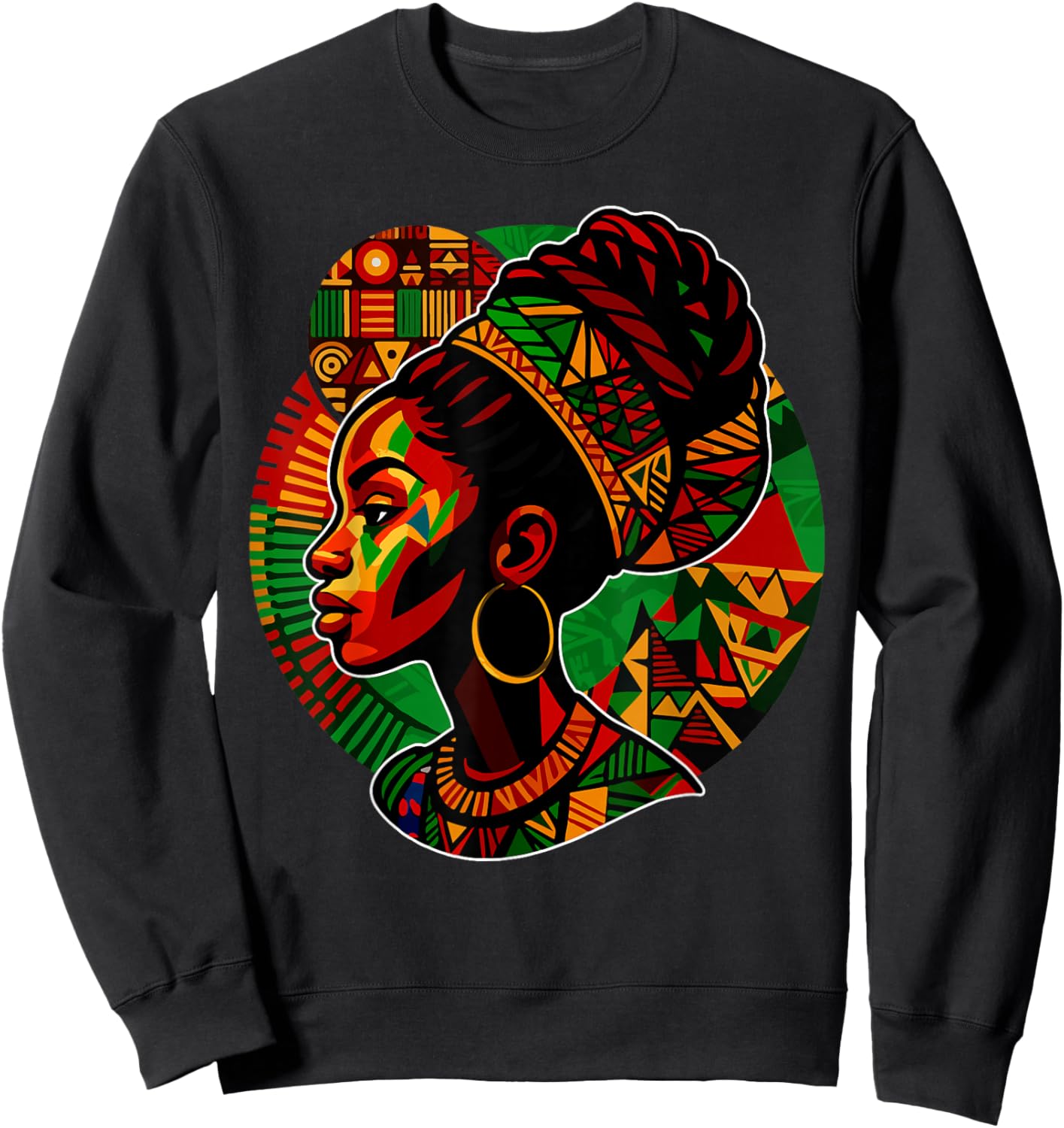 Black Queen Black History Month Women Girls Dashiki Print Sweatshirt - Sweatshirt | Black