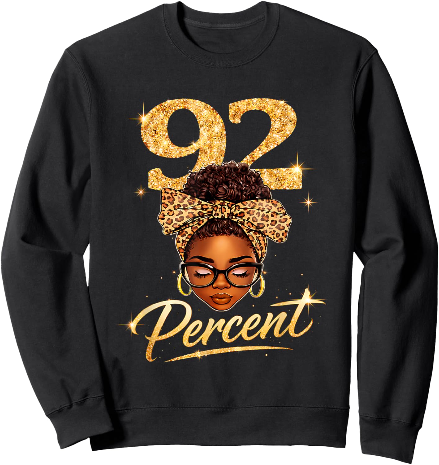 92 Percent Melanin Queen Afro 92% Black Women Sweatshirt - Sweatshirt | Black