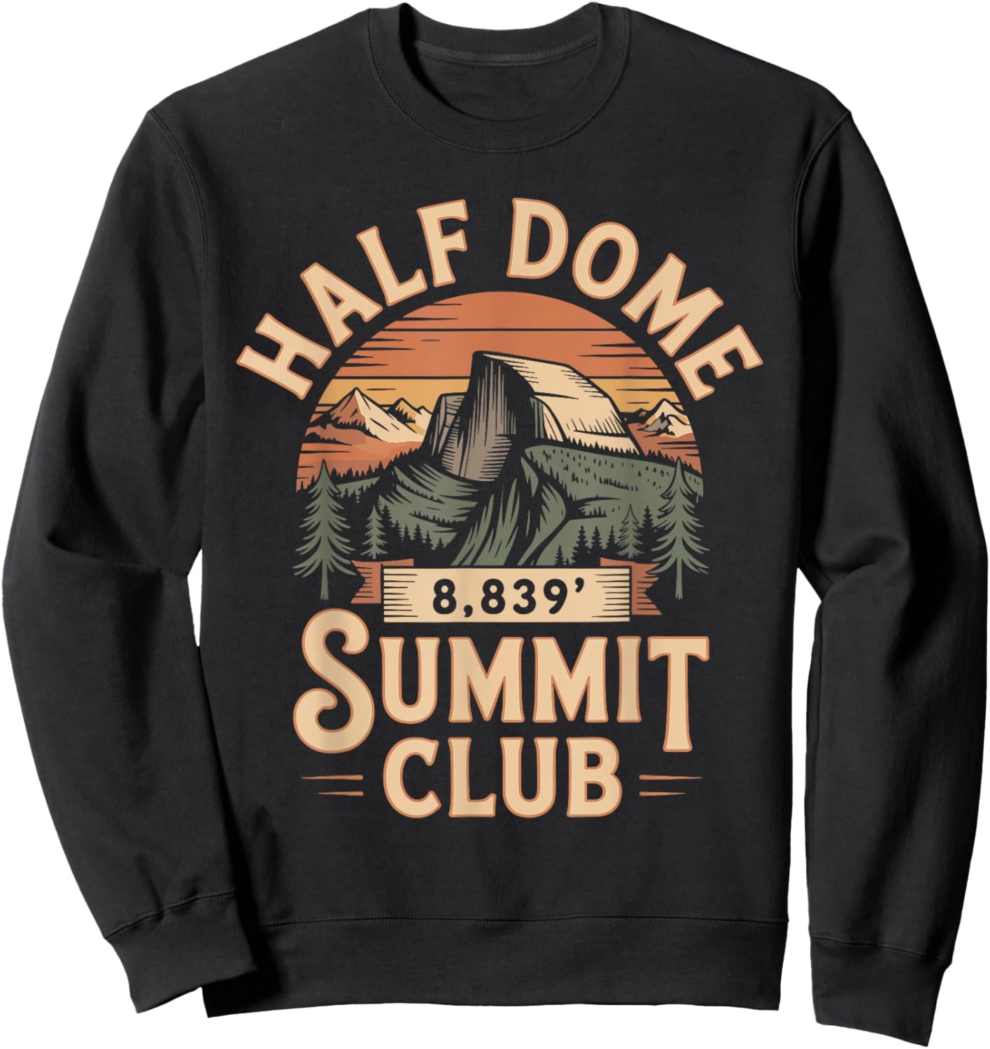 Half Dome Summit Club Shirt Hiking Sweatshirt - Sweatshirt | Black