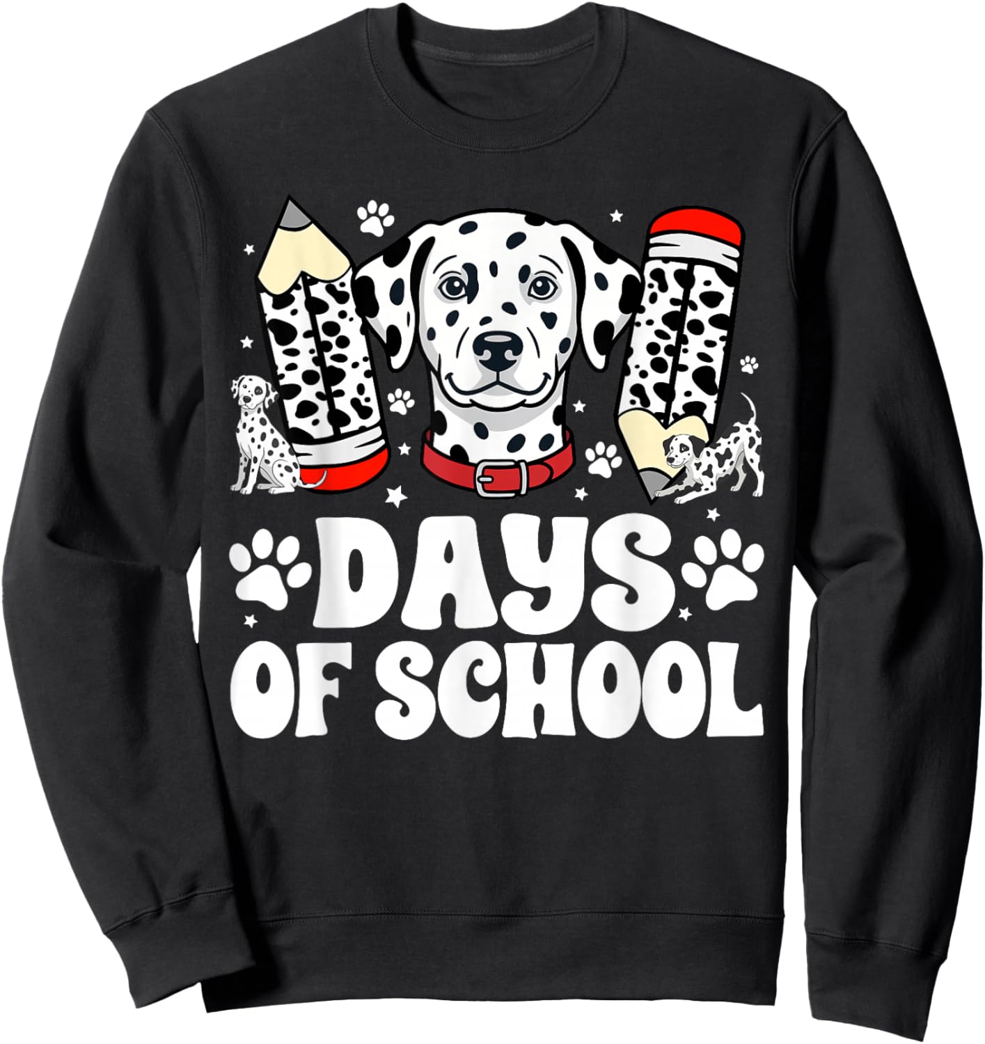 101 Days Smarter Funny Dog 100th Day of School Boys Girls Sweatshirt - Sweatshirt | Black