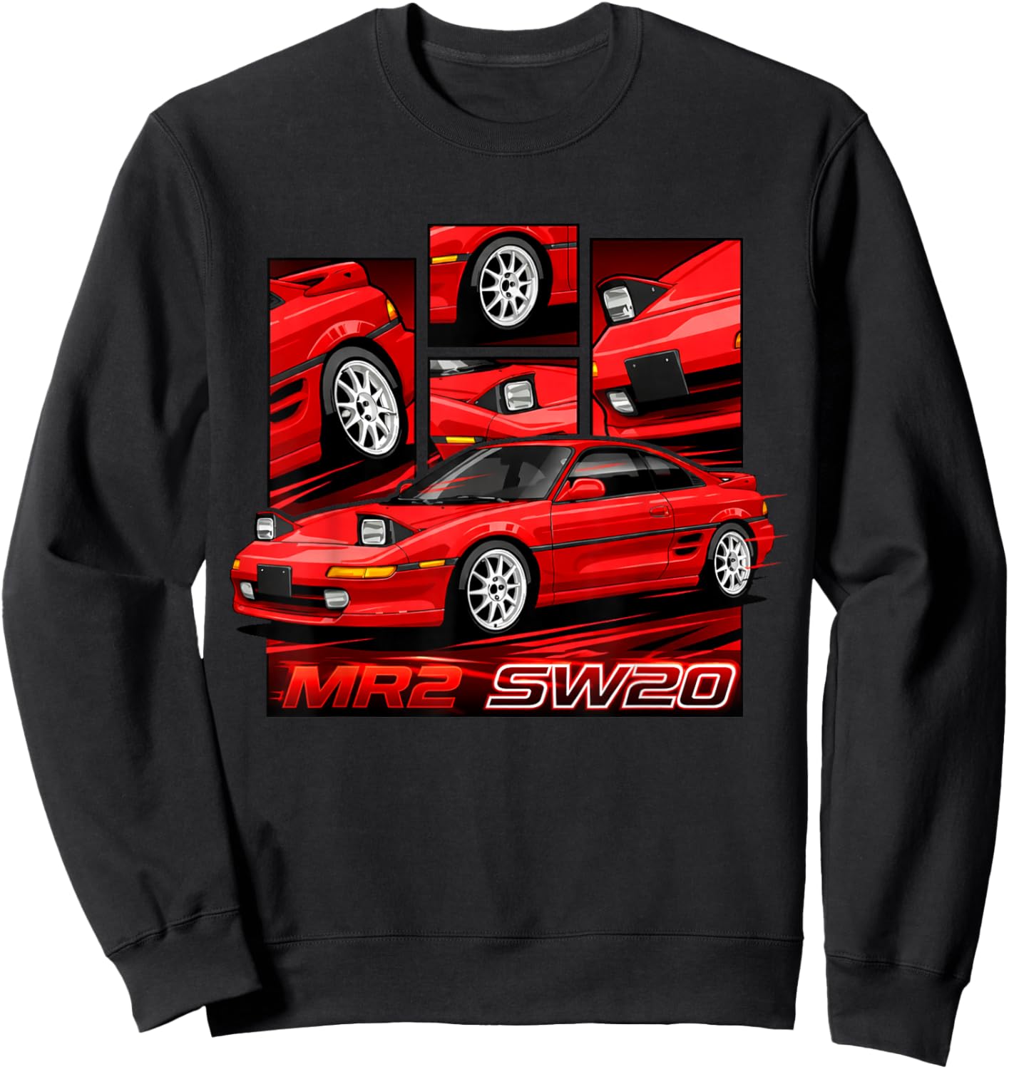 Vintage MR2 JDM Silhouette Car Lover Sweatshirt - Sweatshirt | Black