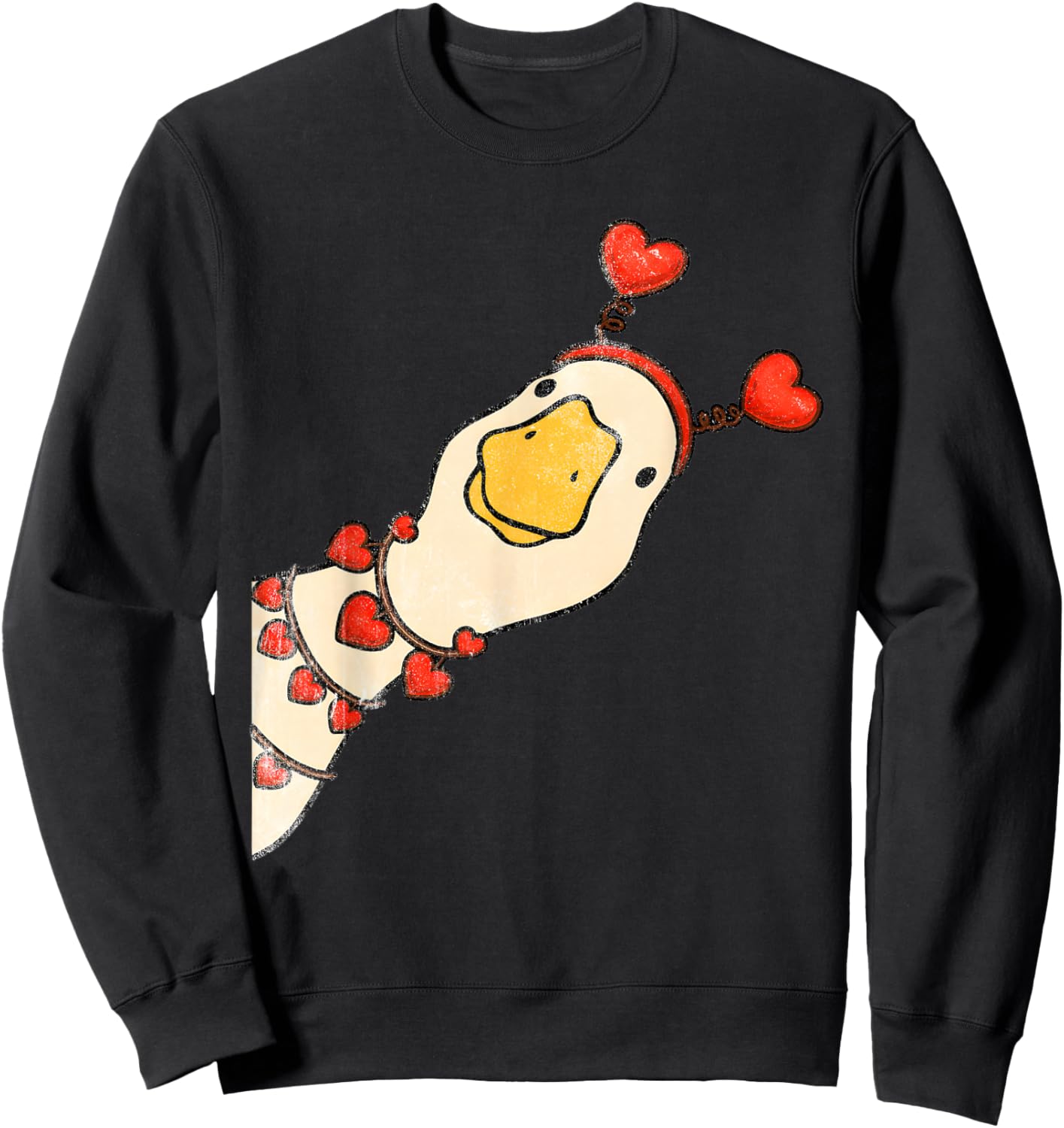 You Make My Heart Go Honk Valentine Goose Funny Meme Sweatshirt - Sweatshirt | Black