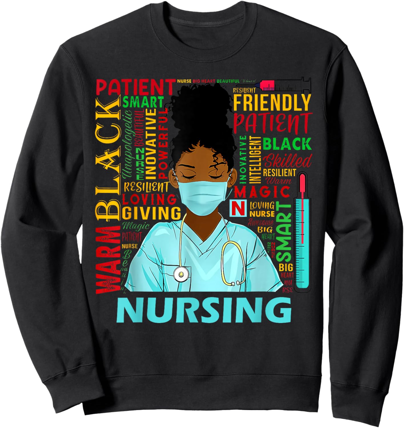Black Strong Nurse Afro Love Melanin African American Women Sweatshirt - Sweatshirt | Black