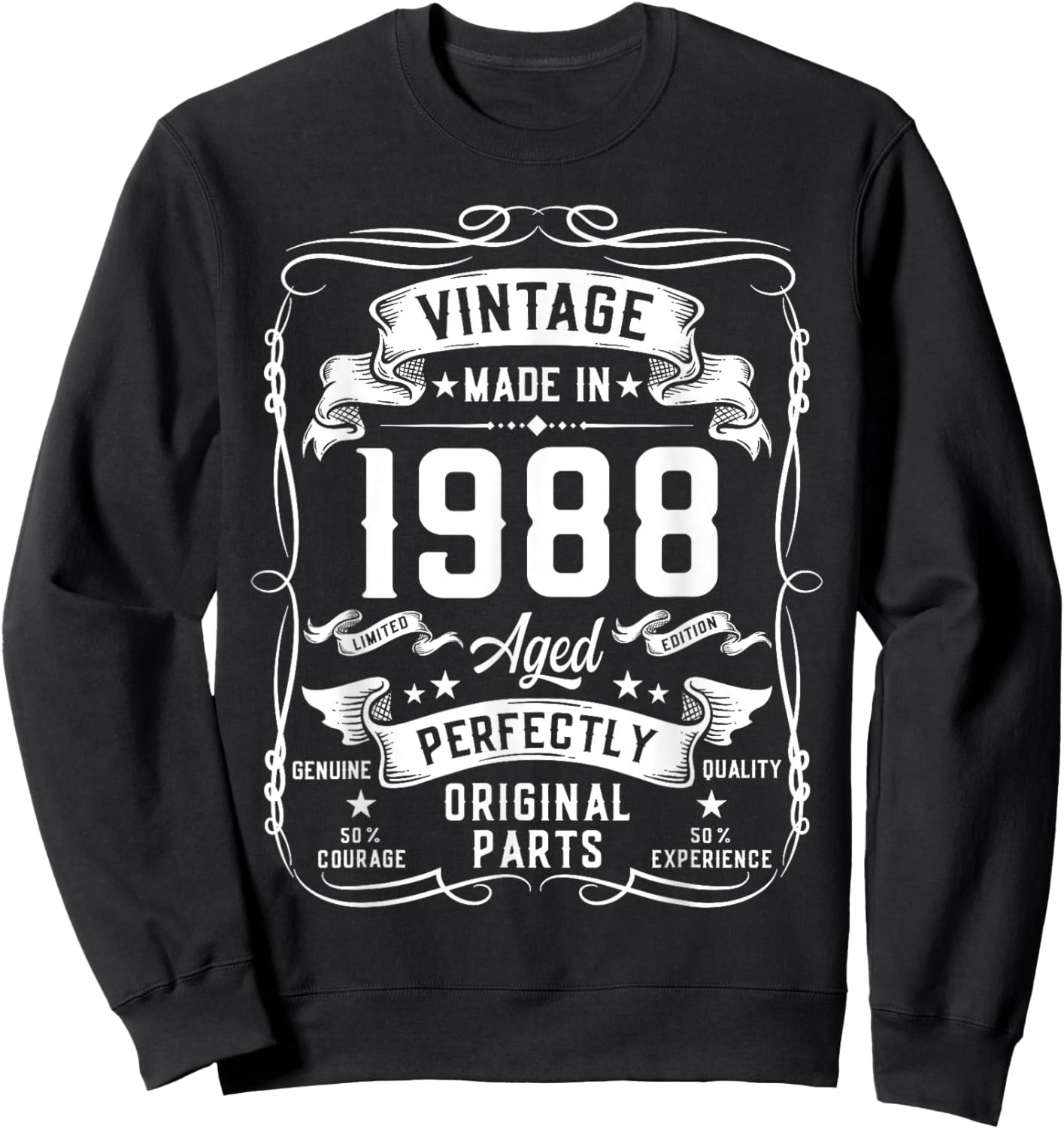 Vintage 1988 38yr 38th Birthday Gifts 38 Years Old Sweatshirt - Sweatshirt | Black