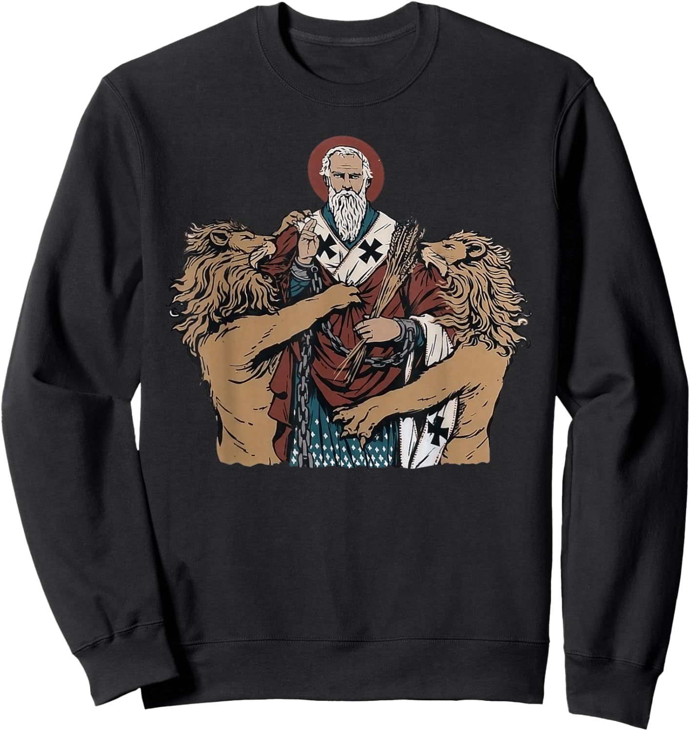 Saint Ignatius of Antioch Catholic Devotional Artwork Sweatshirt - Sweatshirt | Black