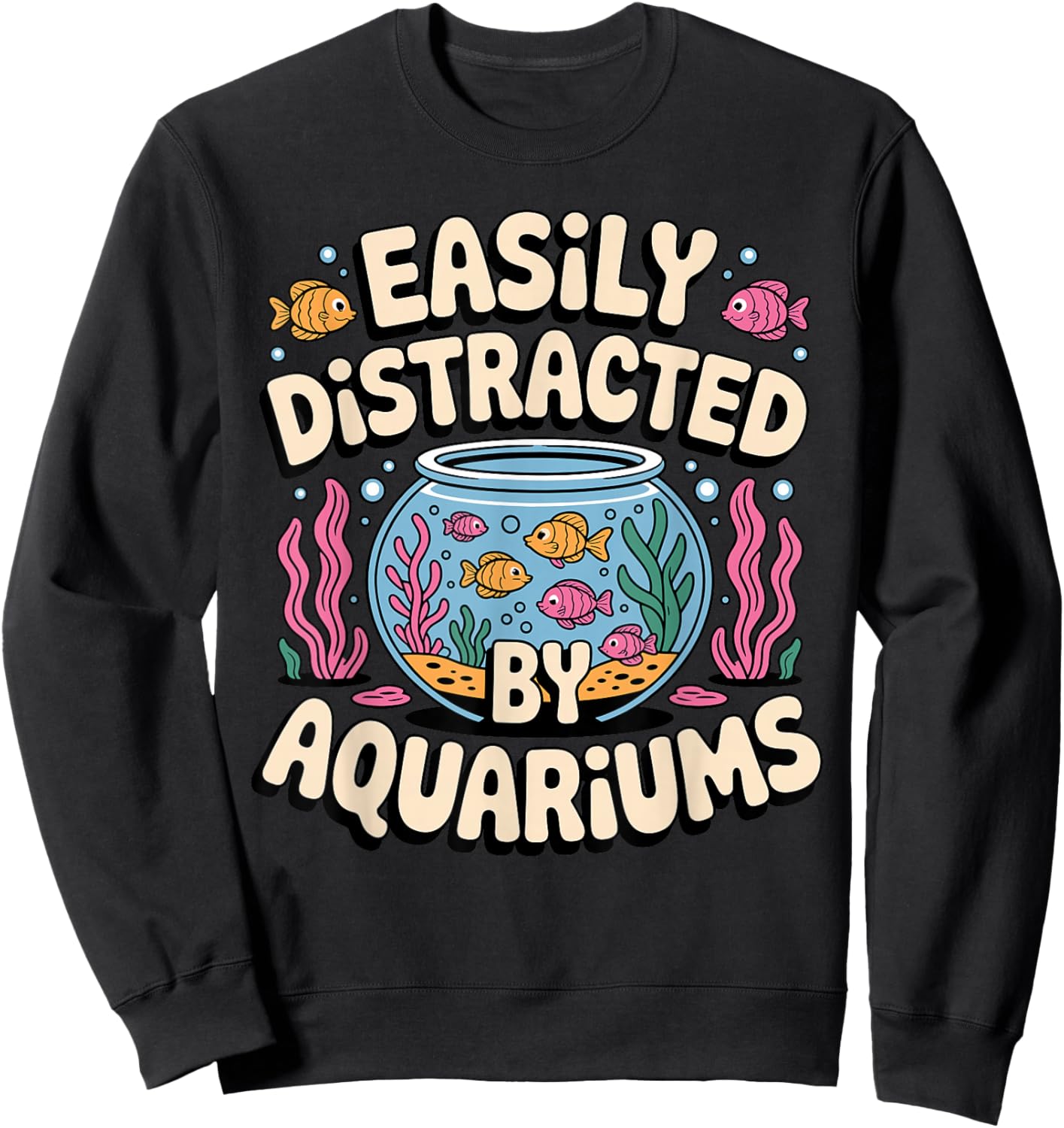 Aquarium Art Women Fish Keeper Fish Tank Aquarium Sweatshirt - Sweatshirt | Black