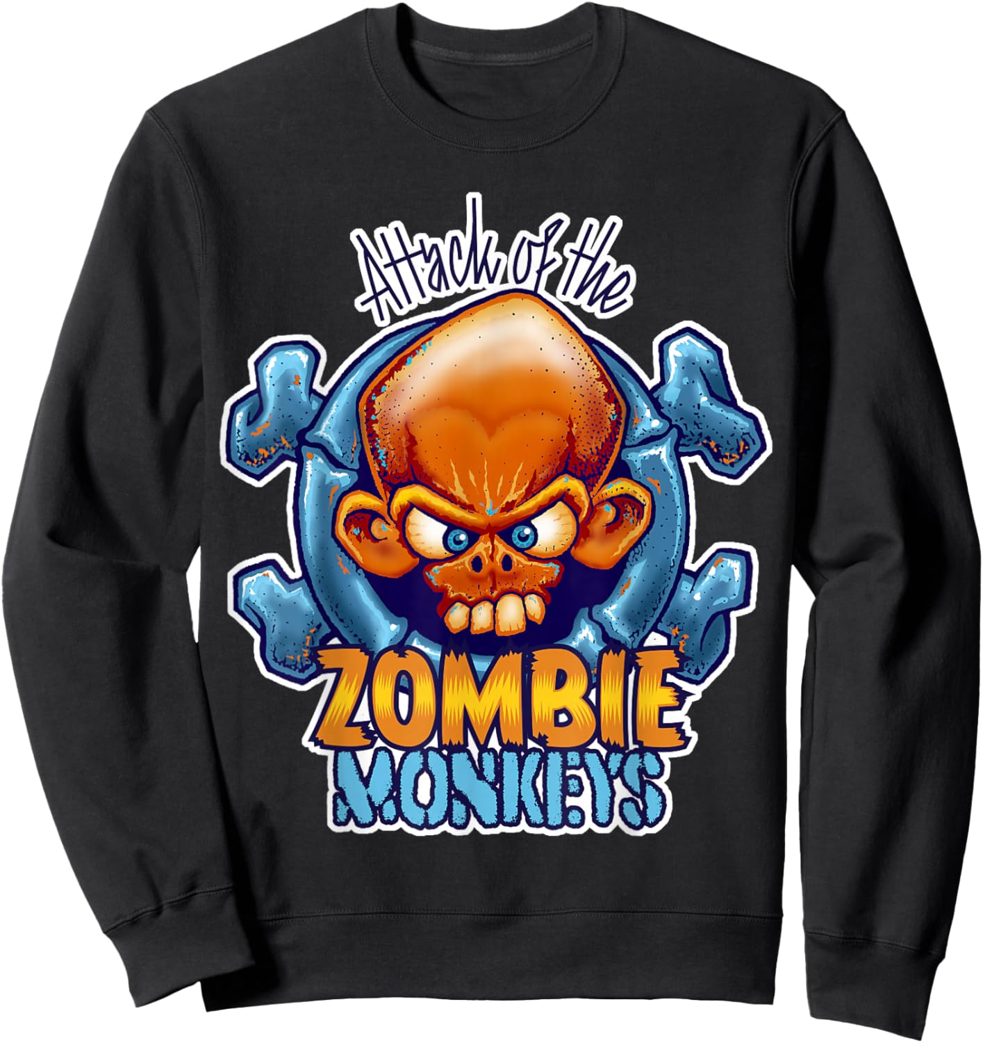 Zombie Monkeys Attack Horror Sweatshirt - Sweatshirt | Black