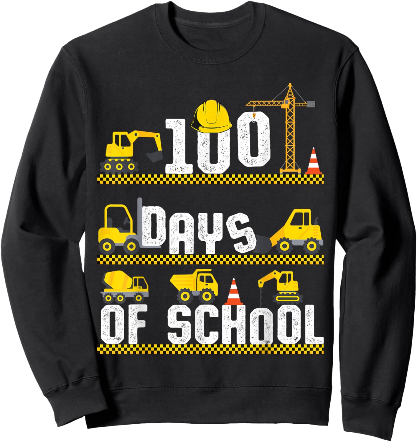 100 Days of School Construction Truck 100th Day Boys Kids Sweatshirt - Sweatshirt | Black