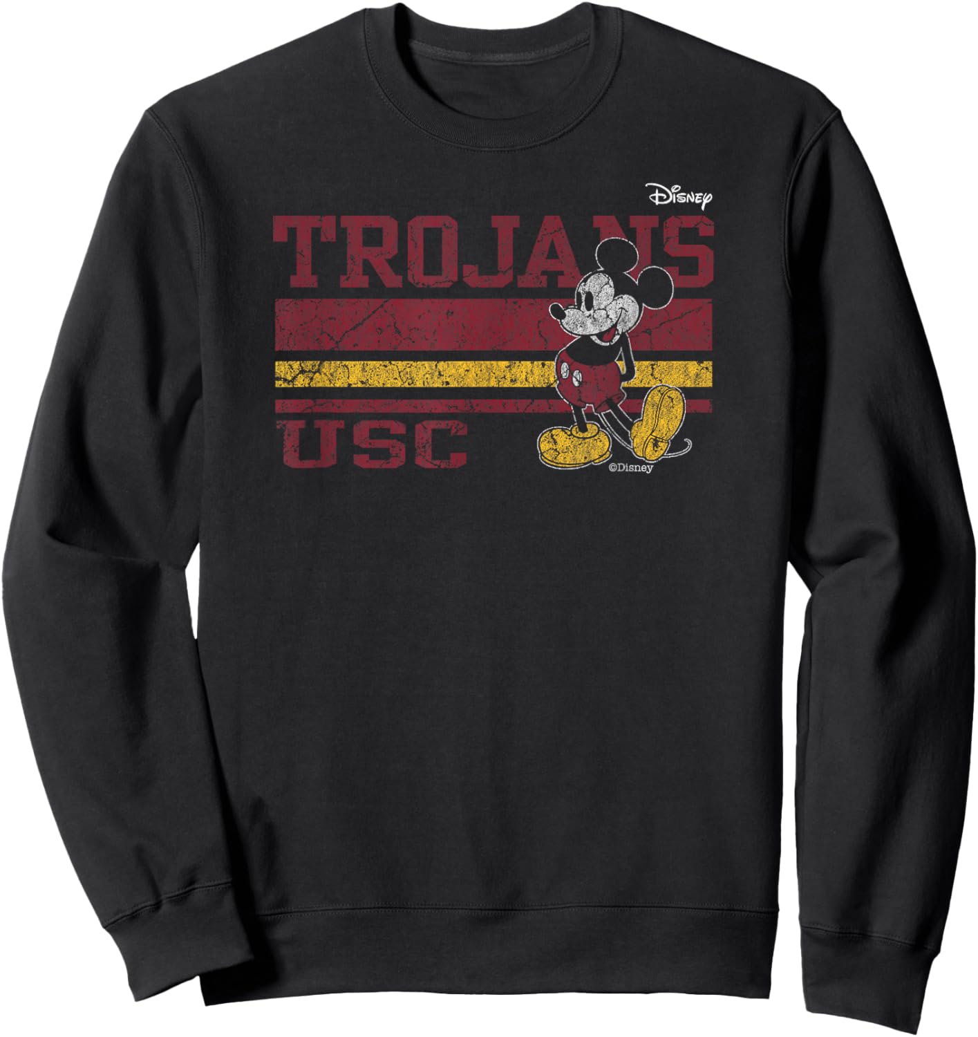USC Trojans Mickey Mouse Vintage Black Officially Licensed Sweatshirt - Sweatshirt | Black