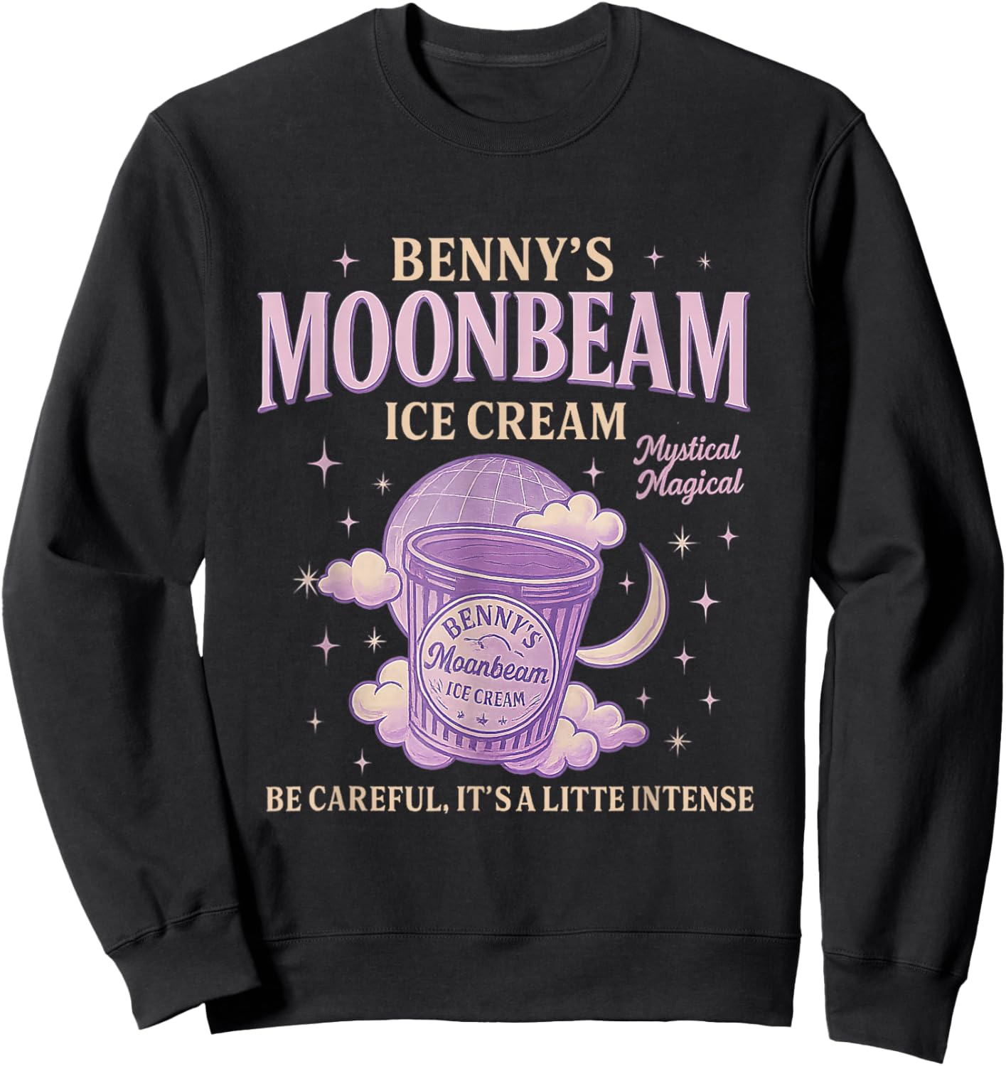 Moonbeam Ice Cream Truck Retro Double Scoop Popsicle Sweatshirt - Sweatshirt | Black