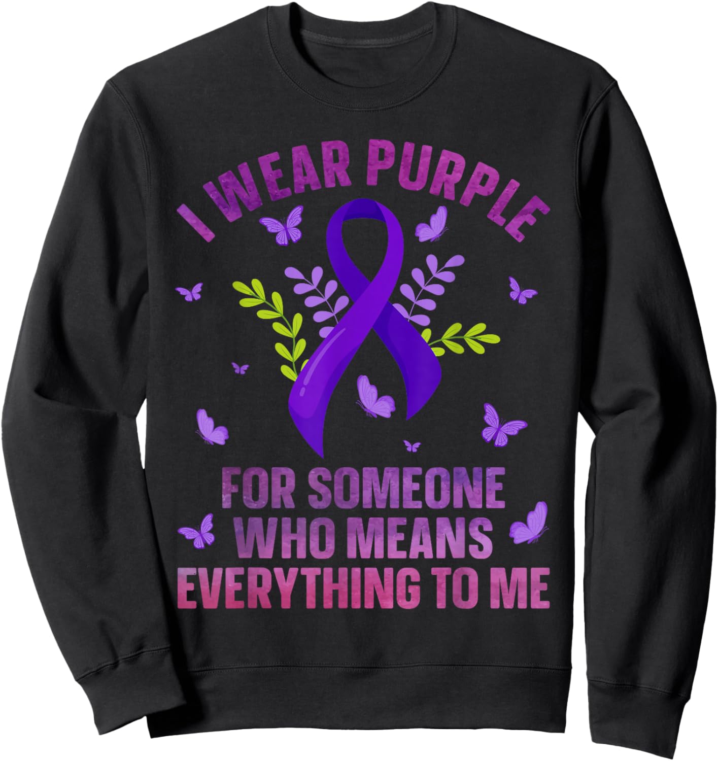 Funny Epilepsy Awareness Art Women Support Epilepsy Sweatshirt - Sweatshirt | Black