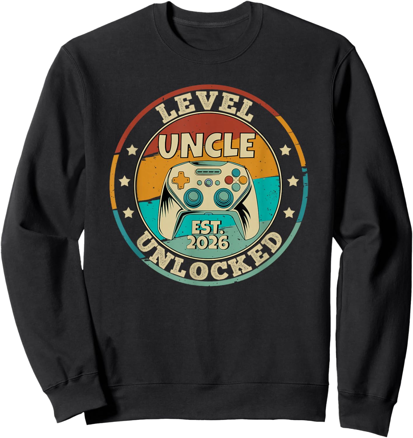 Funny Uncle 2026 Level Unlocked Gamer Pregnancy Announcement Sweatshirt - Sweatshirt | Black