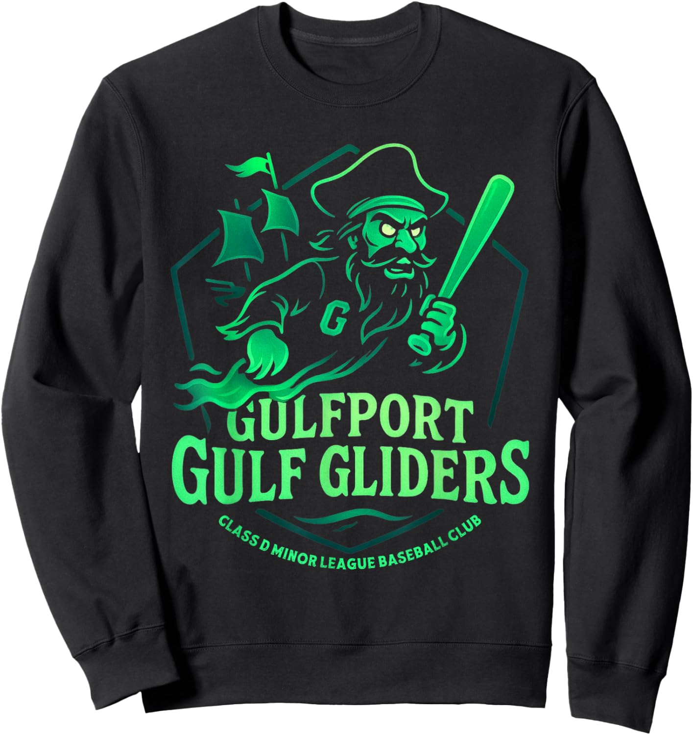 Gulfport Gulf Gliders Minor League Baseball Team Sweatshirt - Sweatshirt | Black