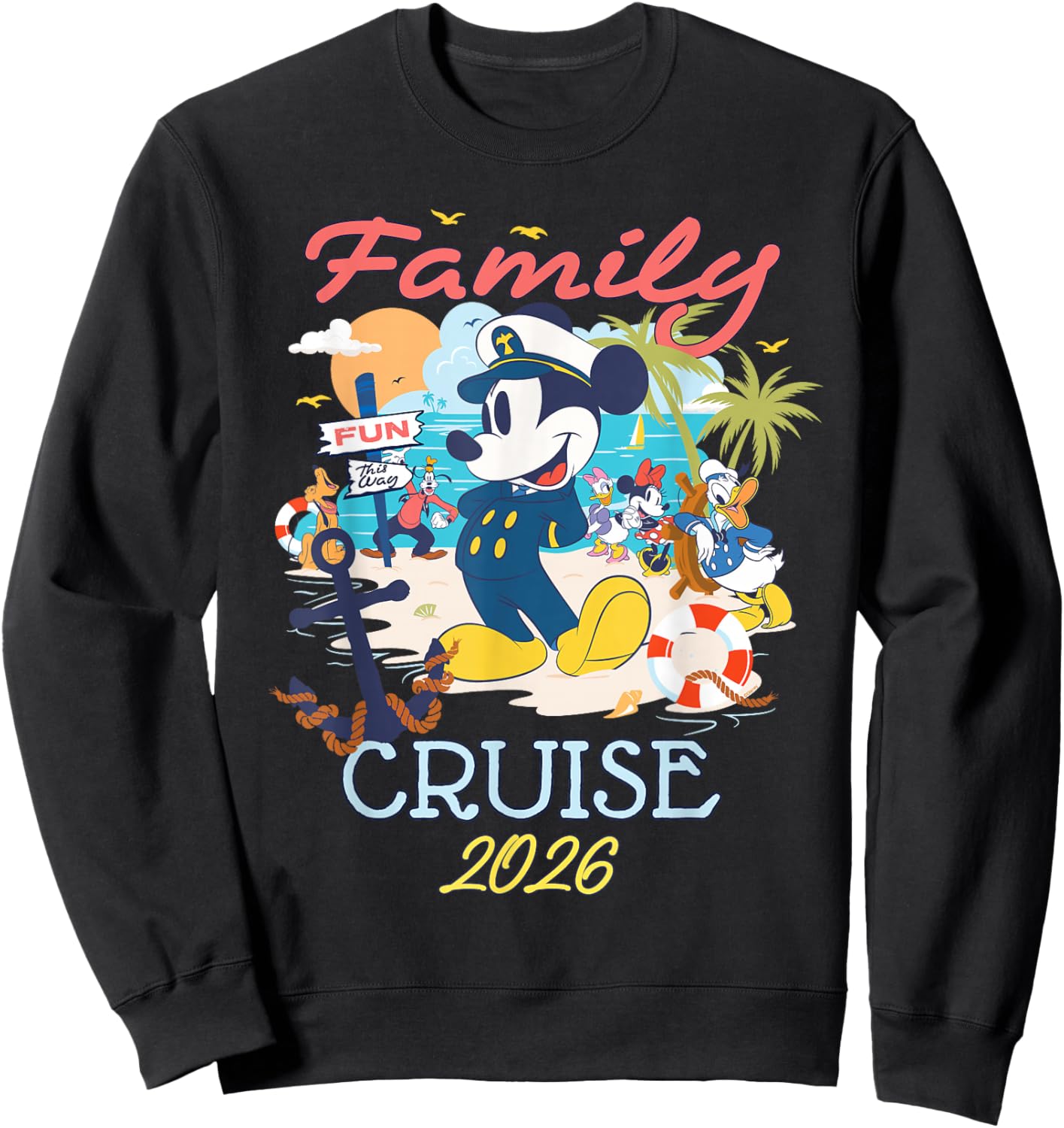 Disney Mickey Mouse & Friends Family Cruise 2026 Vacation Sweatshirt - Sweatshirt | Black