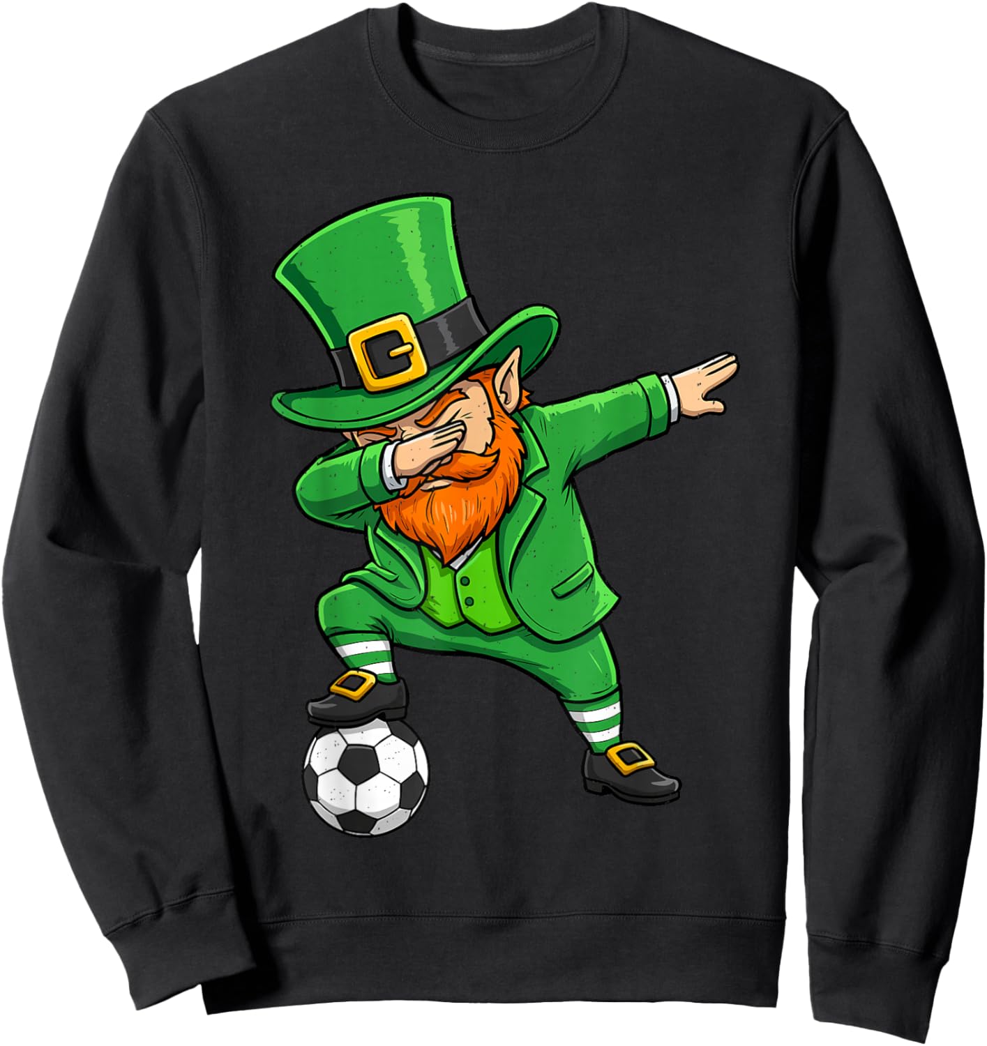 Leprechaun Soccer Green St Patricks Day Sport Men Boy Kids Sweatshirt - Sweatshirt | Black
