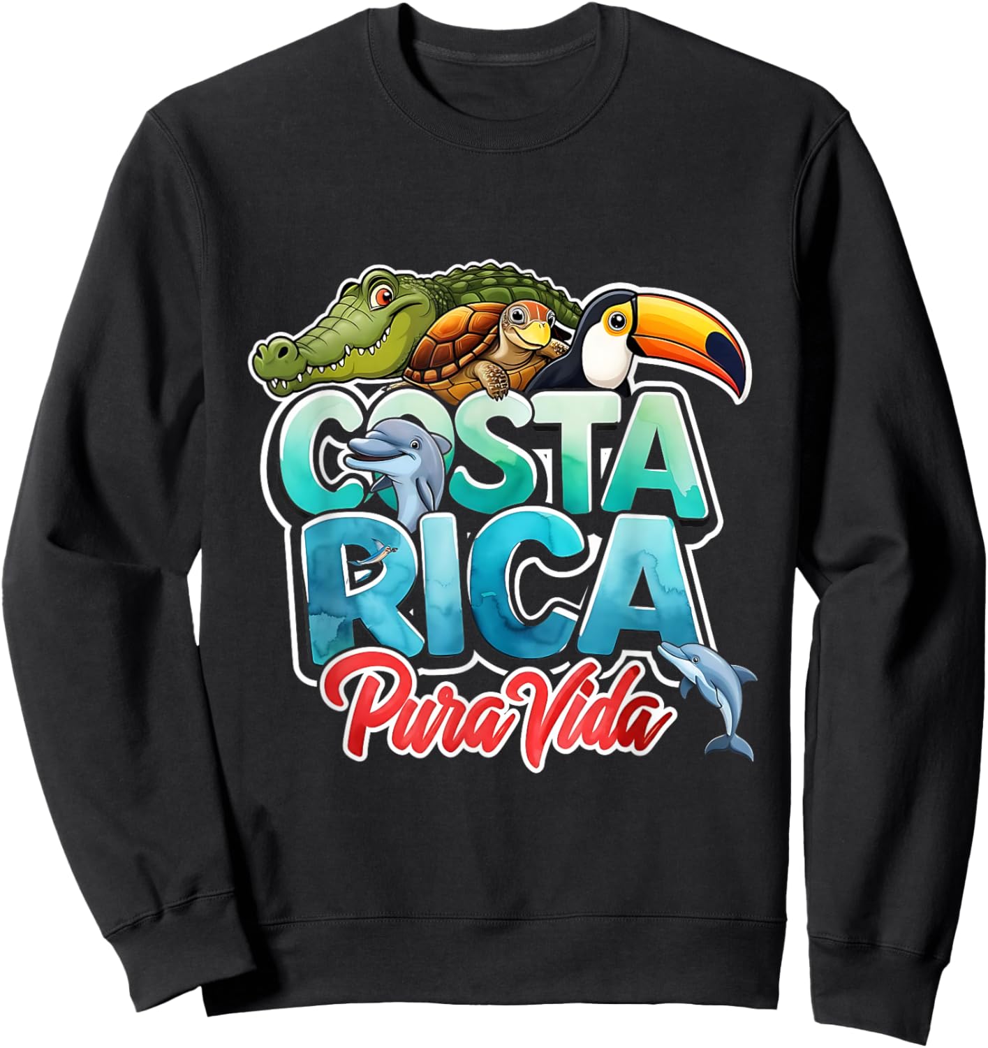 Pura Vida Costa Rica Central America Travel Souvenir 2026 Sweatshirt - Sweatshirt | Black
