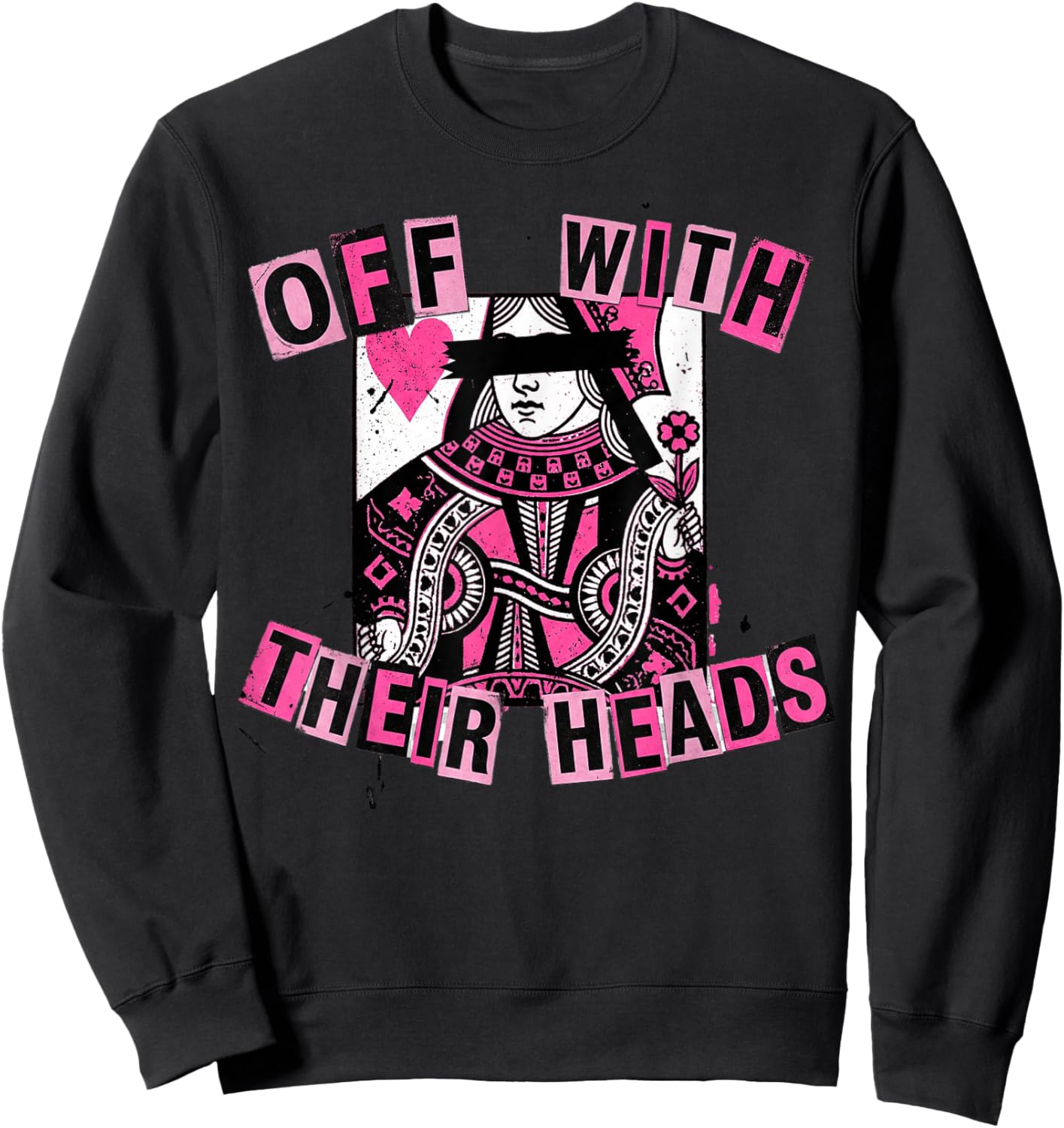 Alice in Wonderland Queen Hearts Lewis Carroll Illustration Sweatshirt - Sweatshirt | Black
