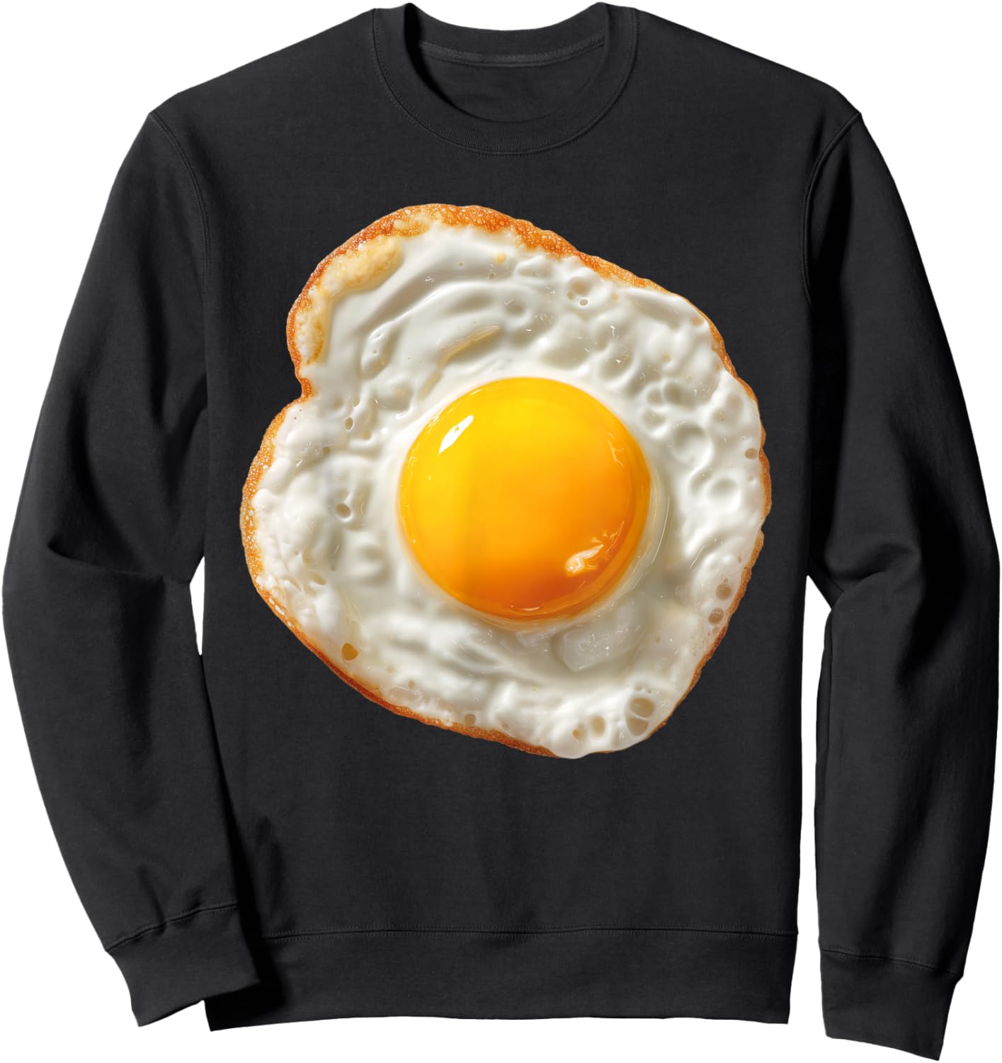 Fried Egg Funny Halloween Food Costume Graphic Sweatshirt - Sweatshirt | Black