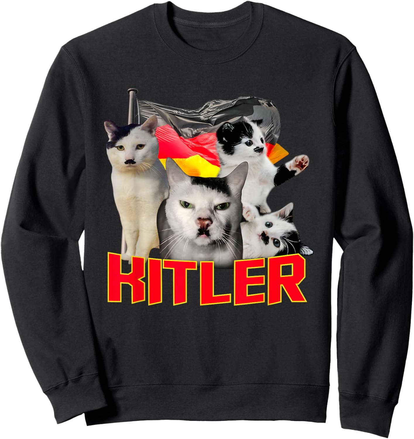 Kitler Cat Meme Funny Women Sweatshirt - Sweatshirt | Black