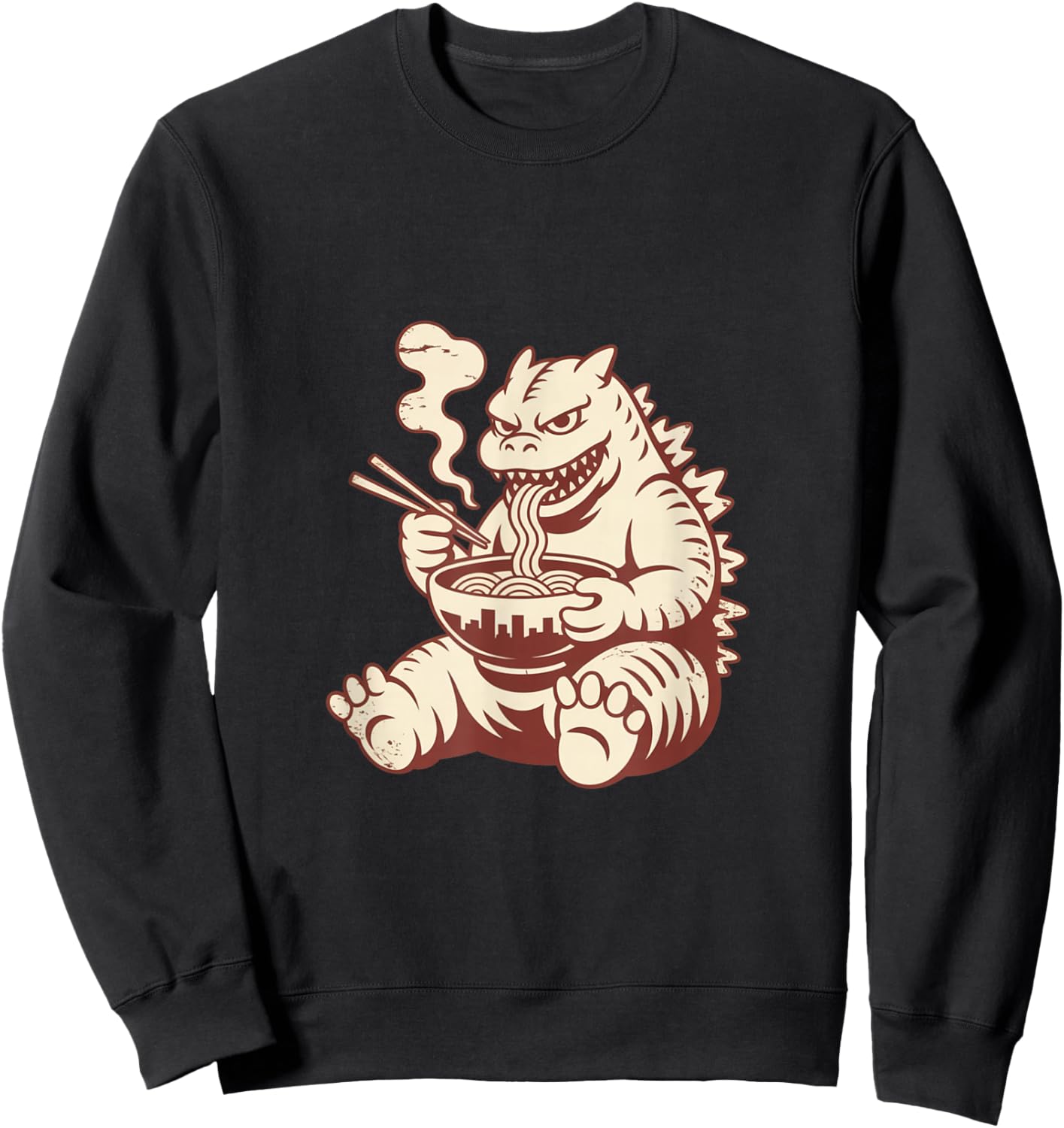 Retro Kaiju Ramen Kawaii Fun Japanese Noodle Food Lover Gift Sweatshirt - Sweatshirt | Black