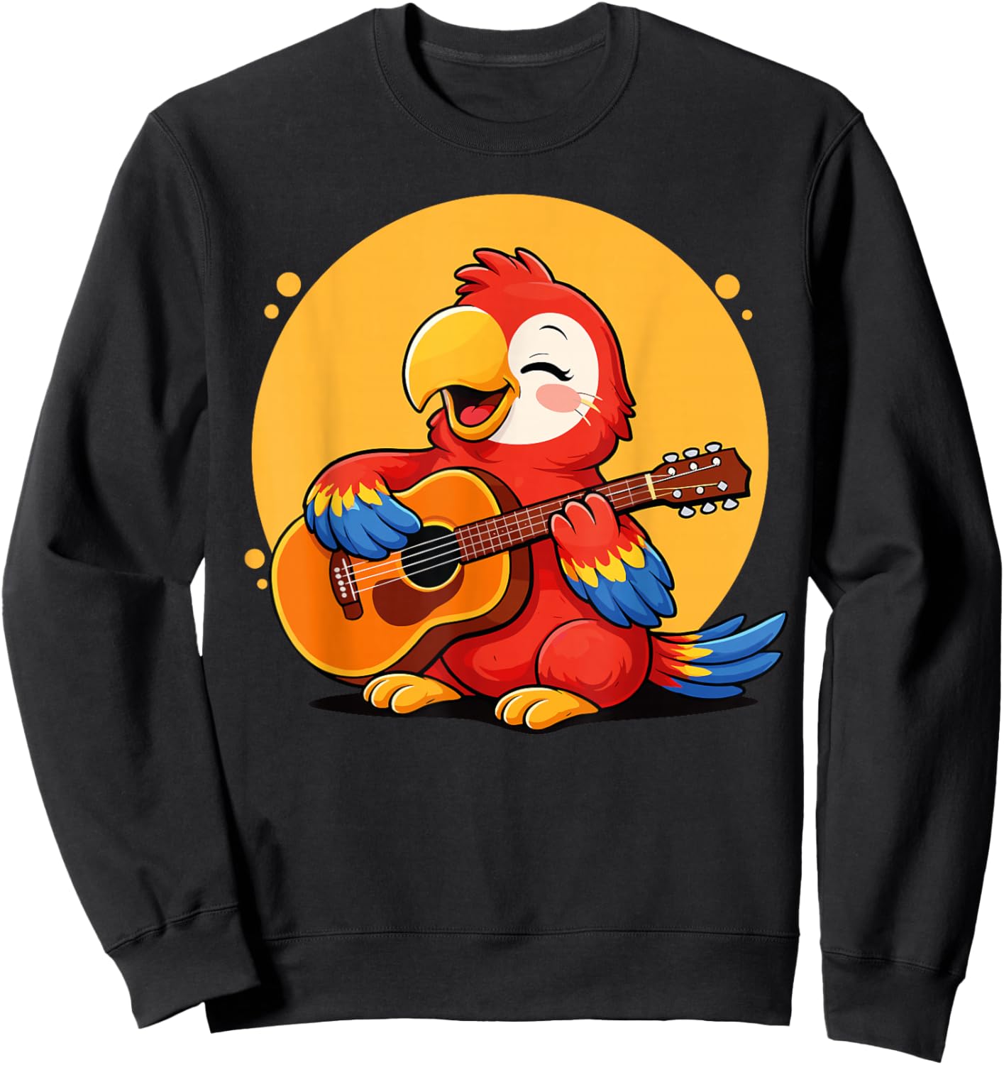 Parrot Playing Guitar Graphic Parrot Boys Girls Guitar Lover Sweatshirt - Sweatshirt | Black