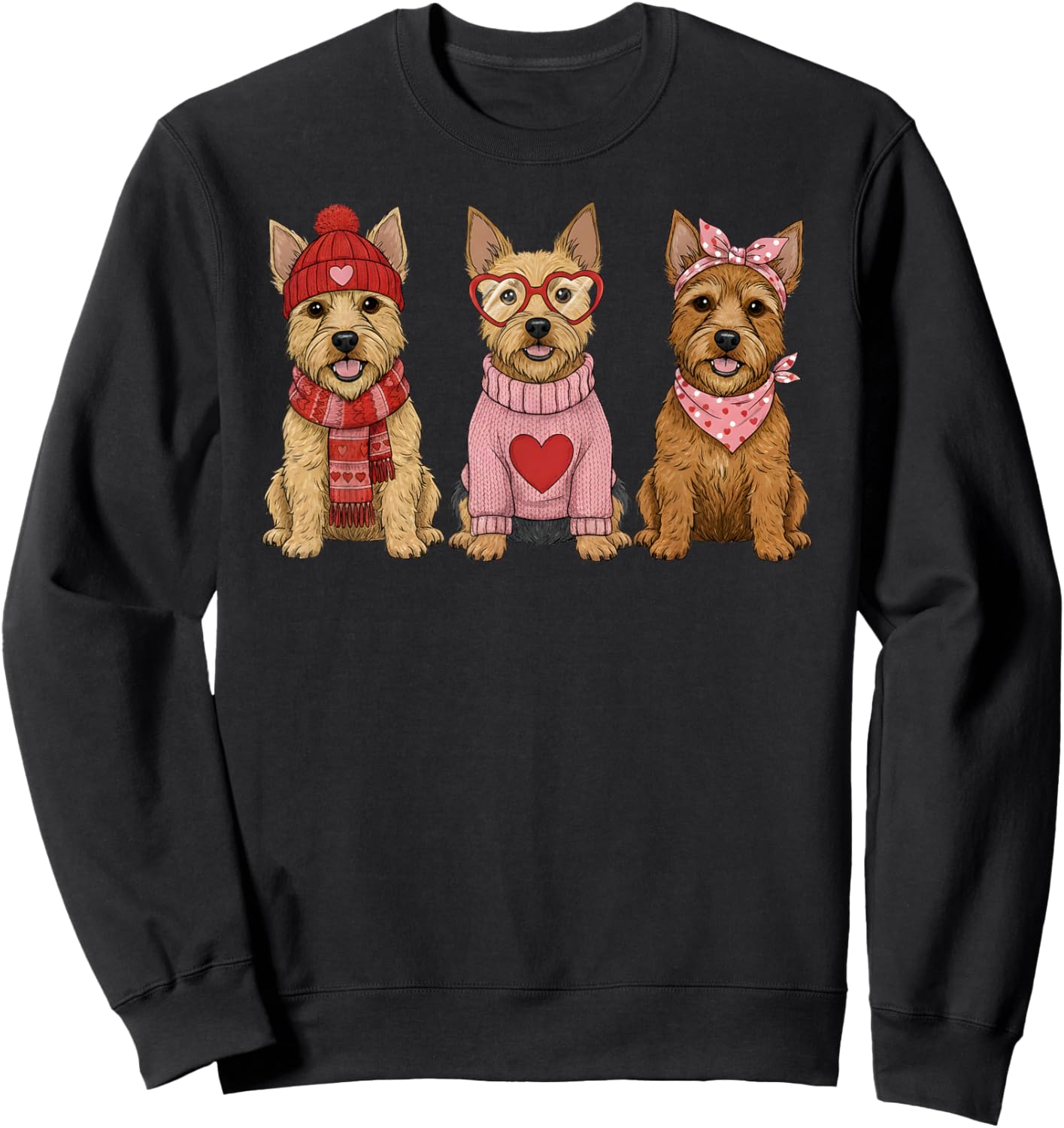 Cute Norwich Terrier Valentine Dog Sweatshirt - Sweatshirt | Black