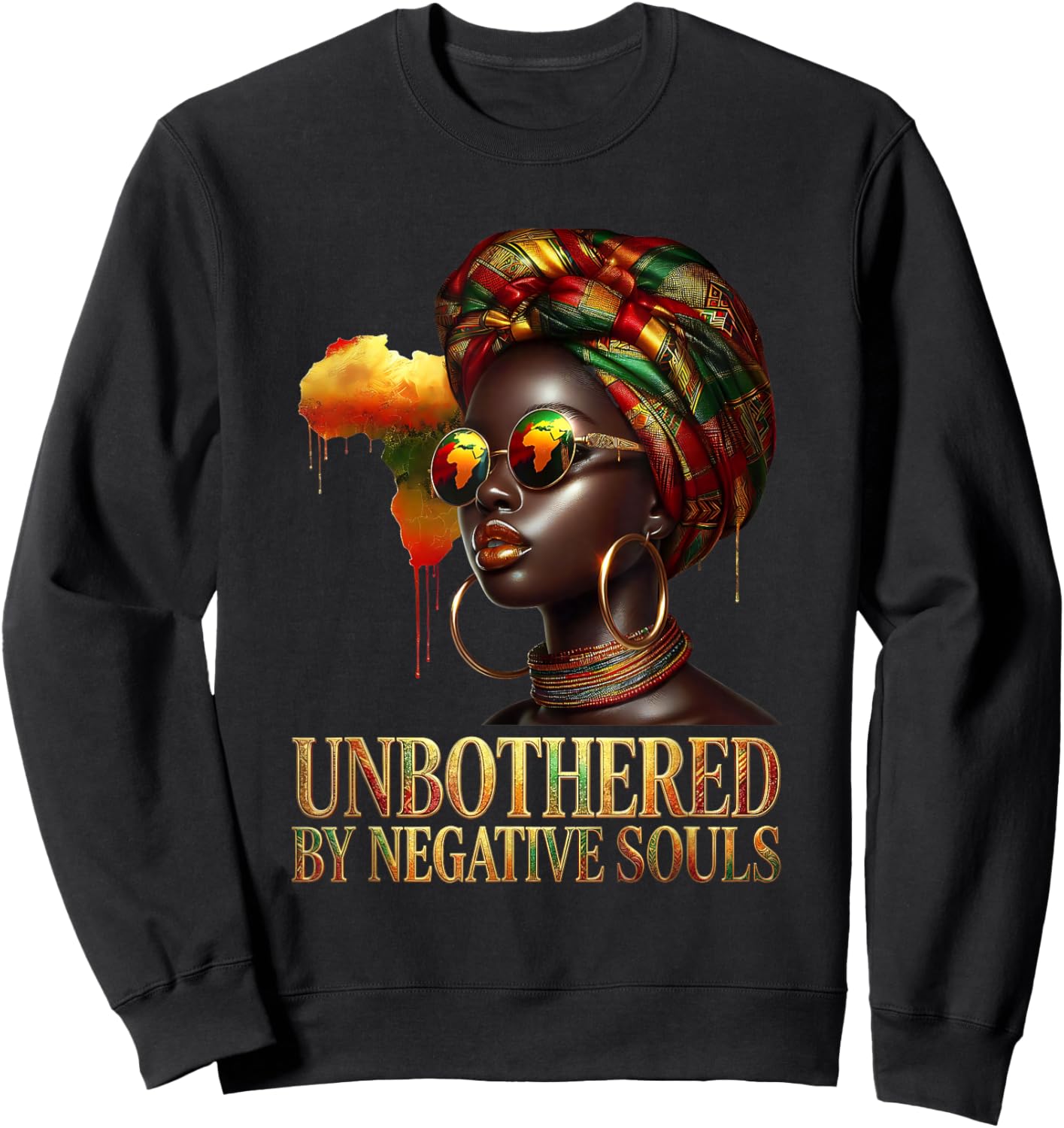 Unbothered Melanin Queen Black Woman Pride Strong Sweatshirt - Sweatshirt | Black