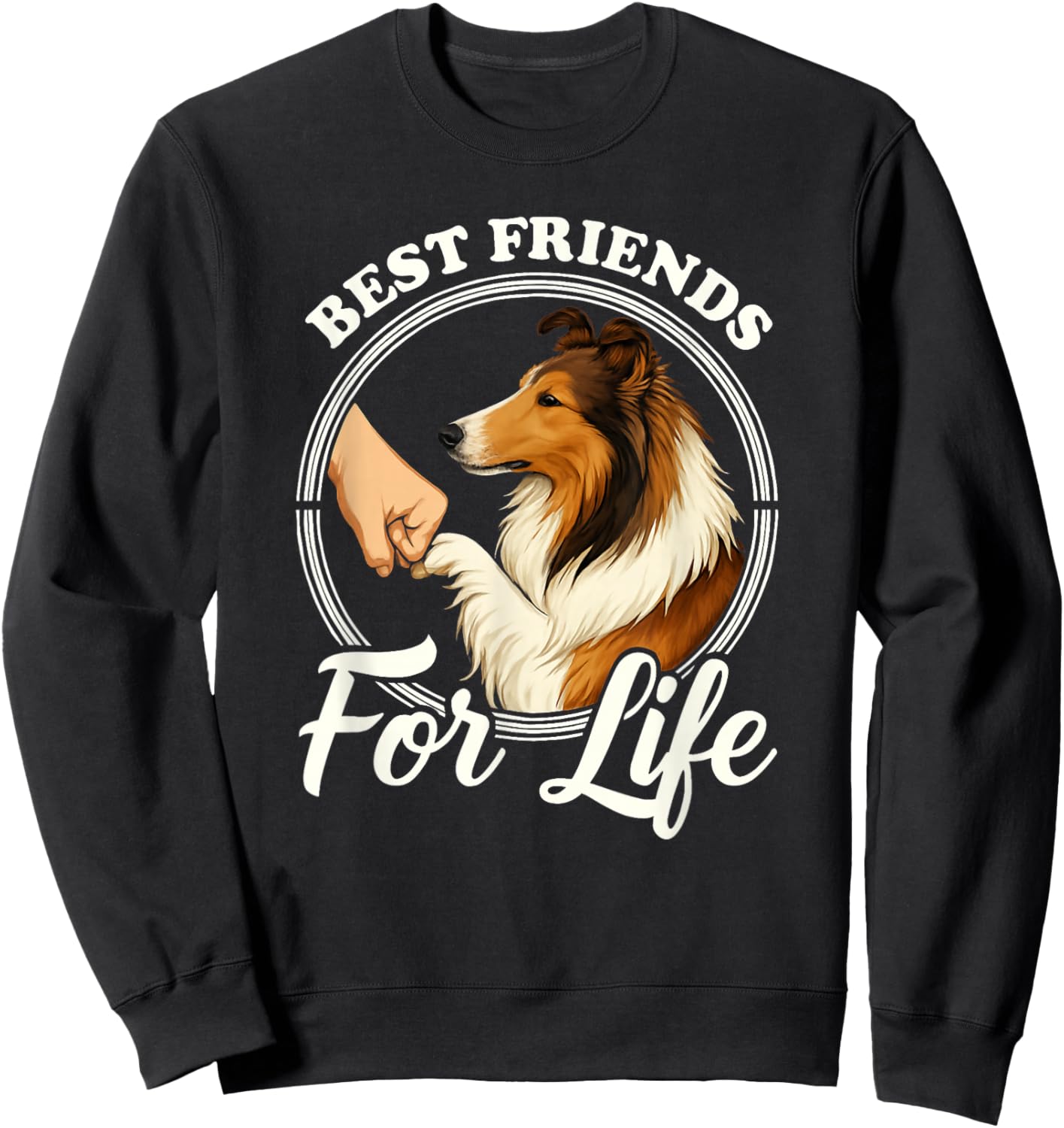 Rough Collie Dog Lover Design Beautiful Collie Sweatshirt - Sweatshirt | Black
