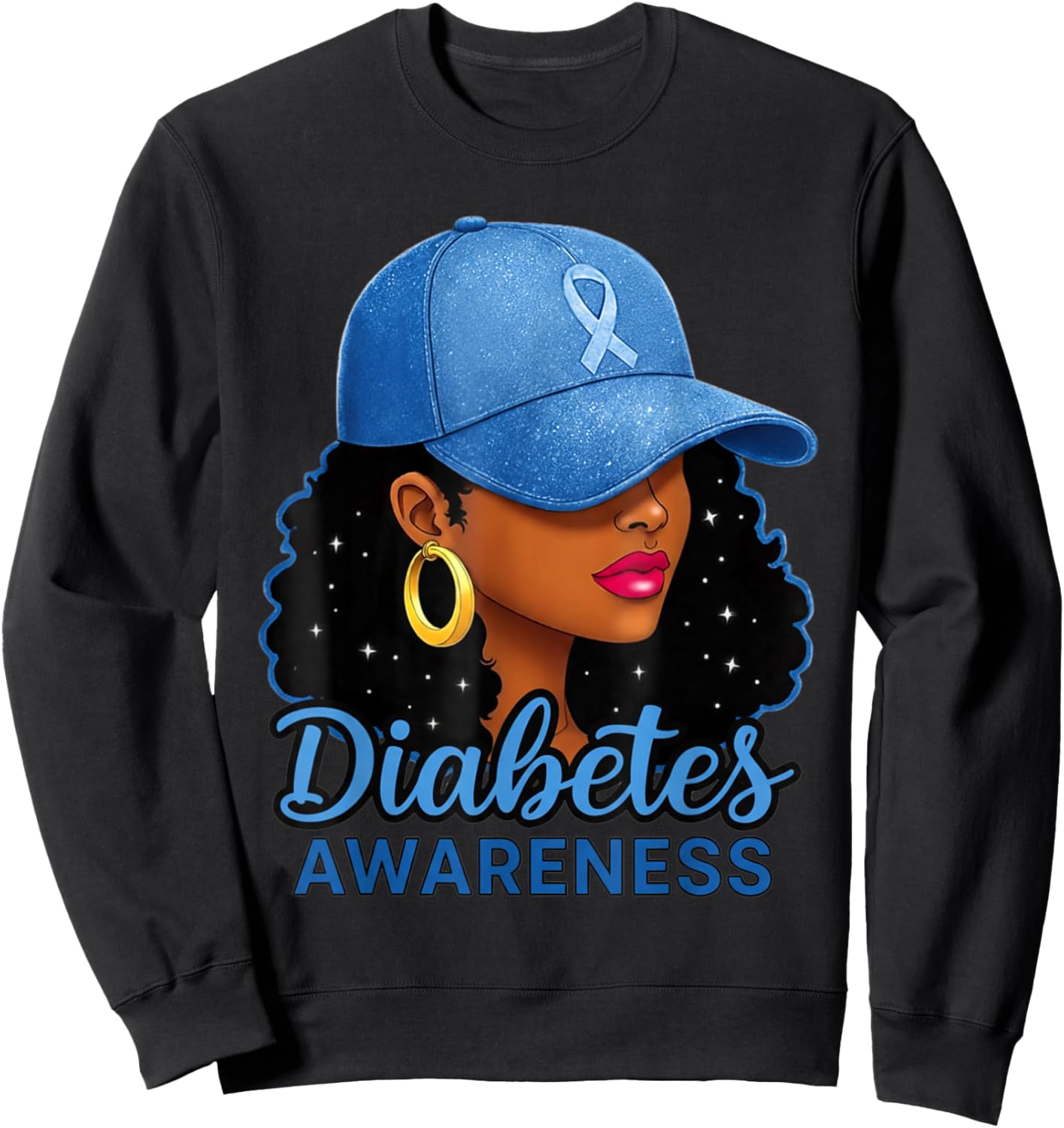 Funny Diabetes Awareness Month Black Women Sweatshirt - Sweatshirt | Black