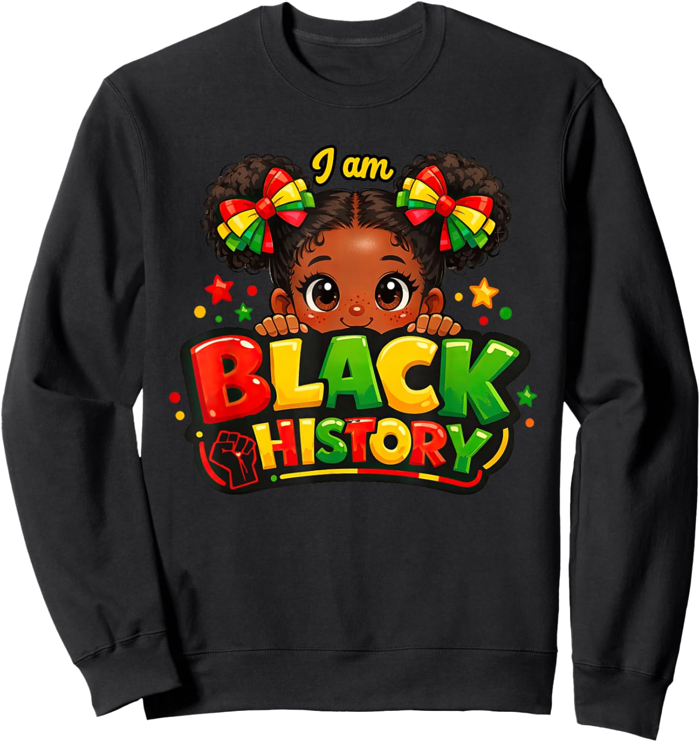 I-Am Black History Month Melanin African Pride Afro Girl Kid Sweatshirt - Sweatshirt | Black
