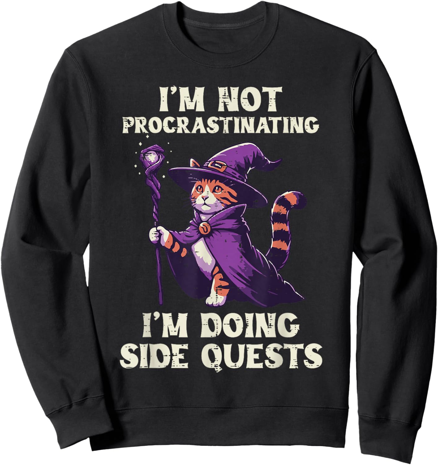 Gamer Not Procrastinating Doing Side Quests Men Women Kids Sweatshirt - Sweatshirt | Black