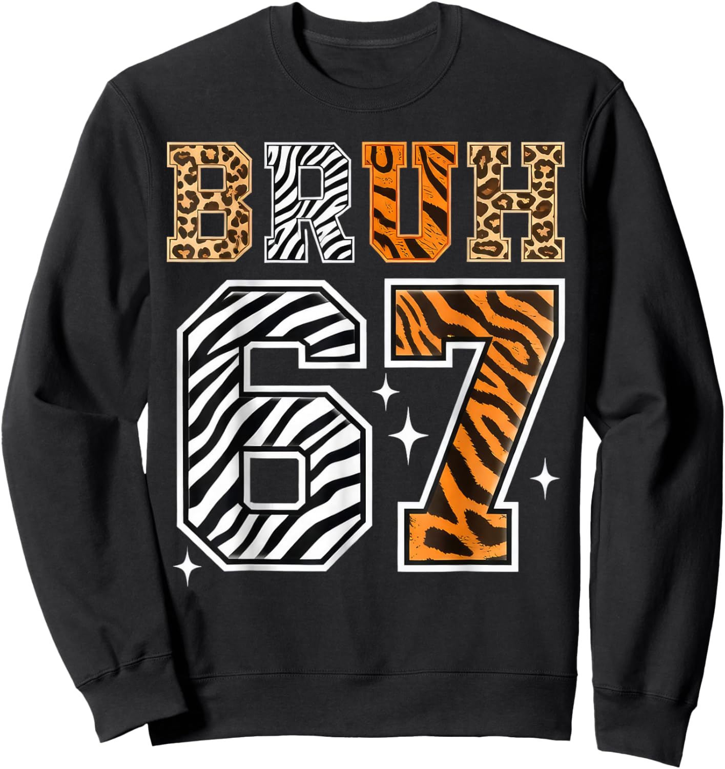Bruh 67 Meme Safari Animals Wildlife Zookeeper Boy Kids Sweatshirt - Sweatshirt | Black