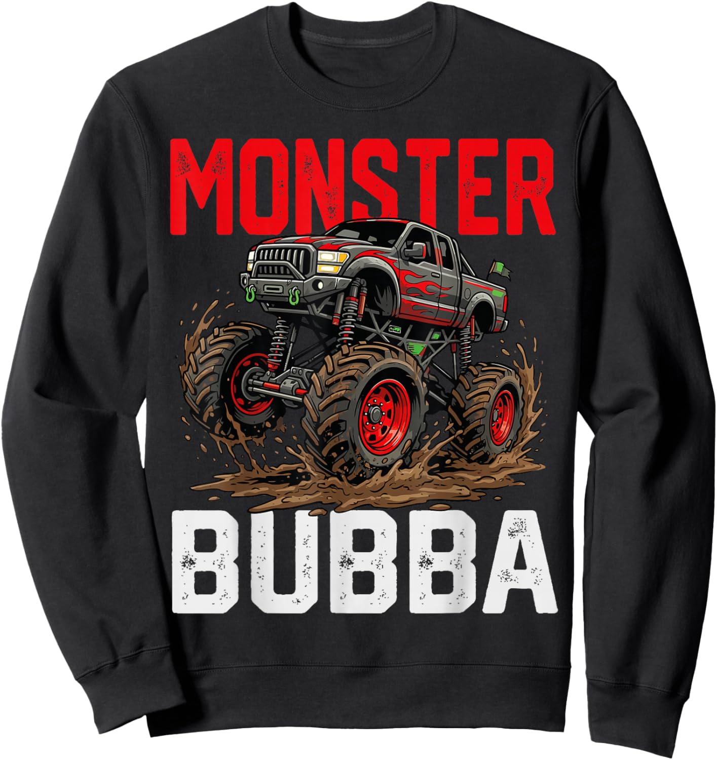 Monster Truck Bubba Family Matching Offroad Mud Sweatshirt - Sweatshirt | Black