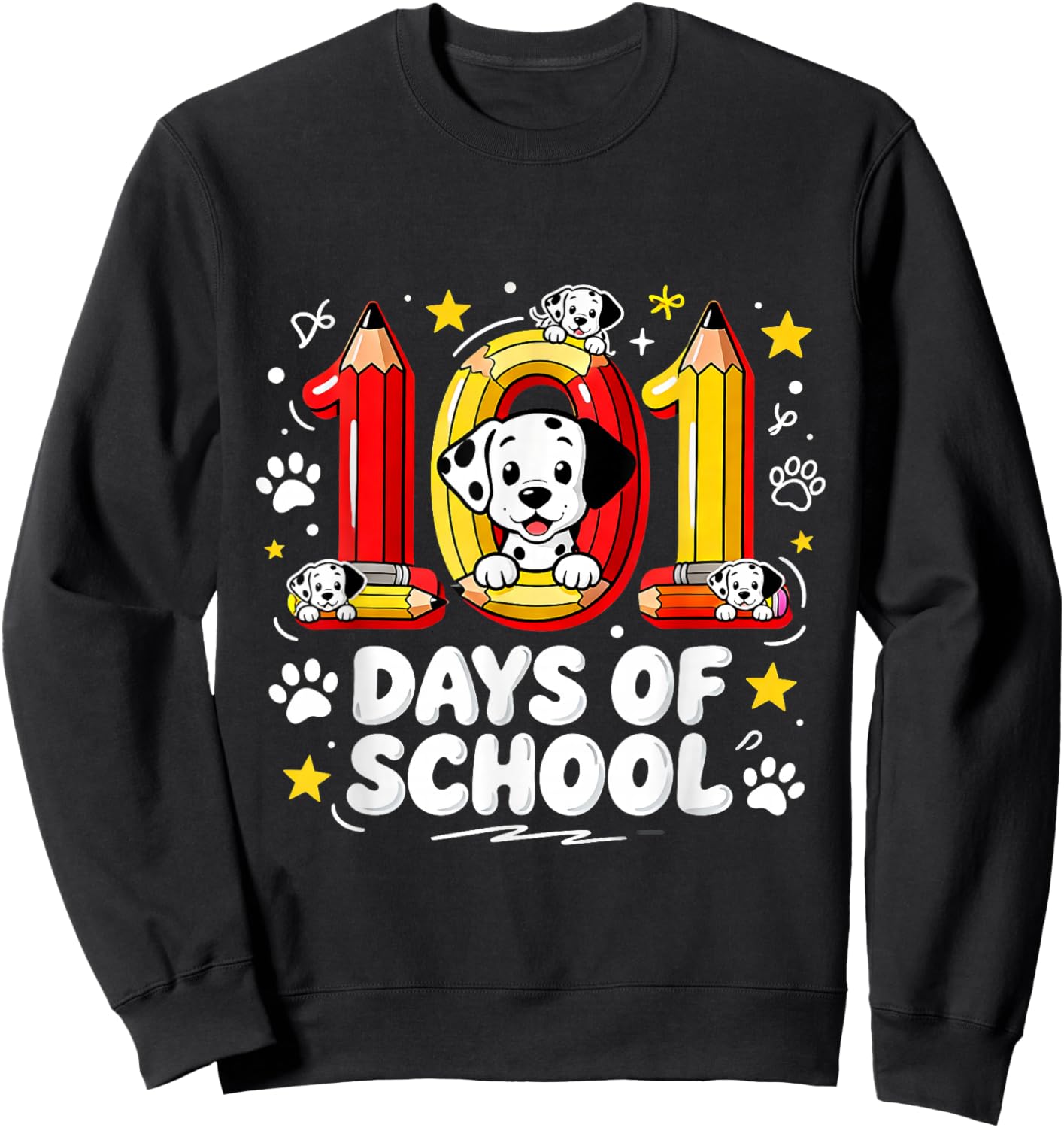 101 Days of School Cute Puppy Classroom Design Sweatshirt - Sweatshirt | Black