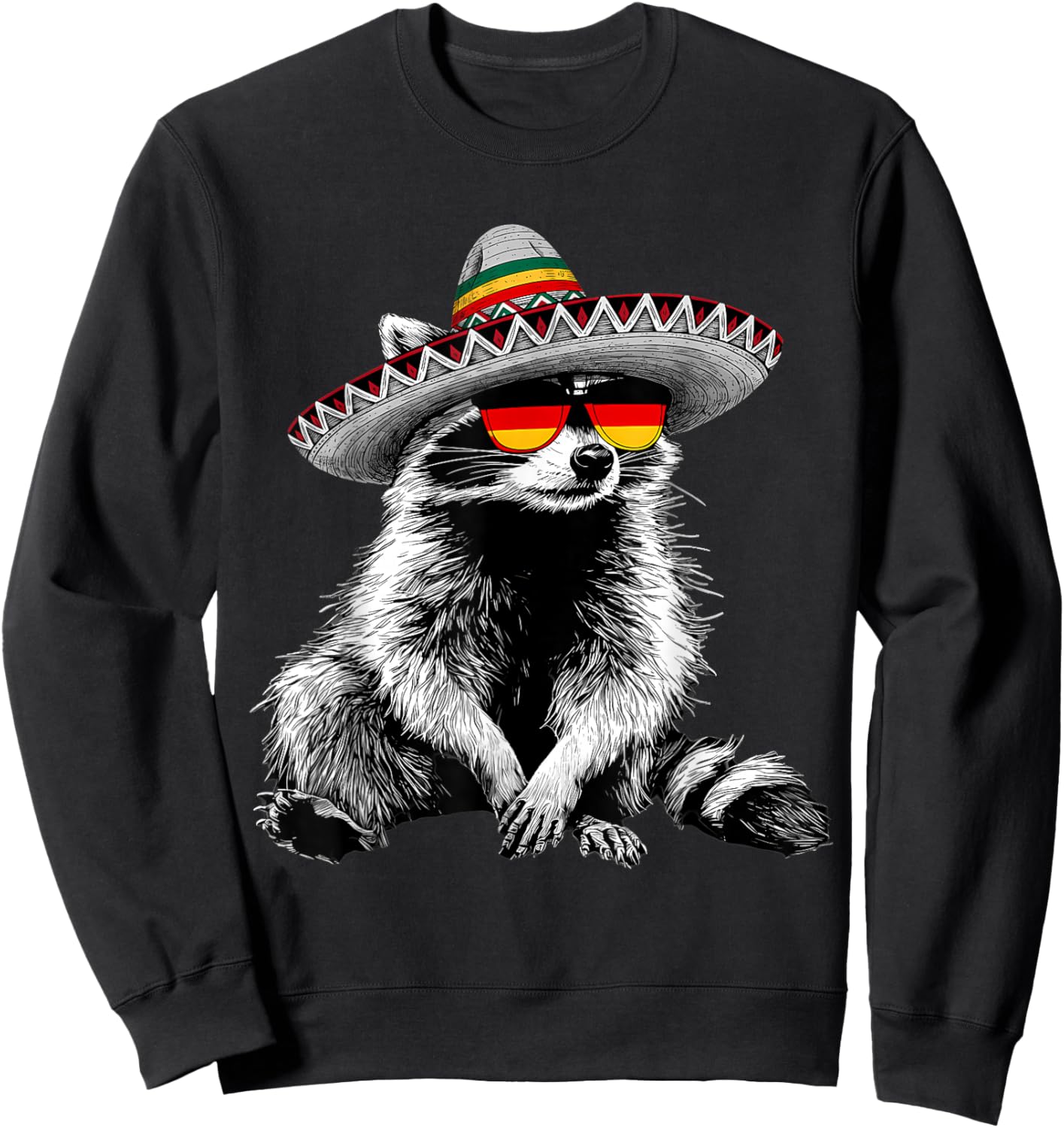 Deutschland Raccoon Germany Flag German Pride Sweatshirt - Sweatshirt | Black