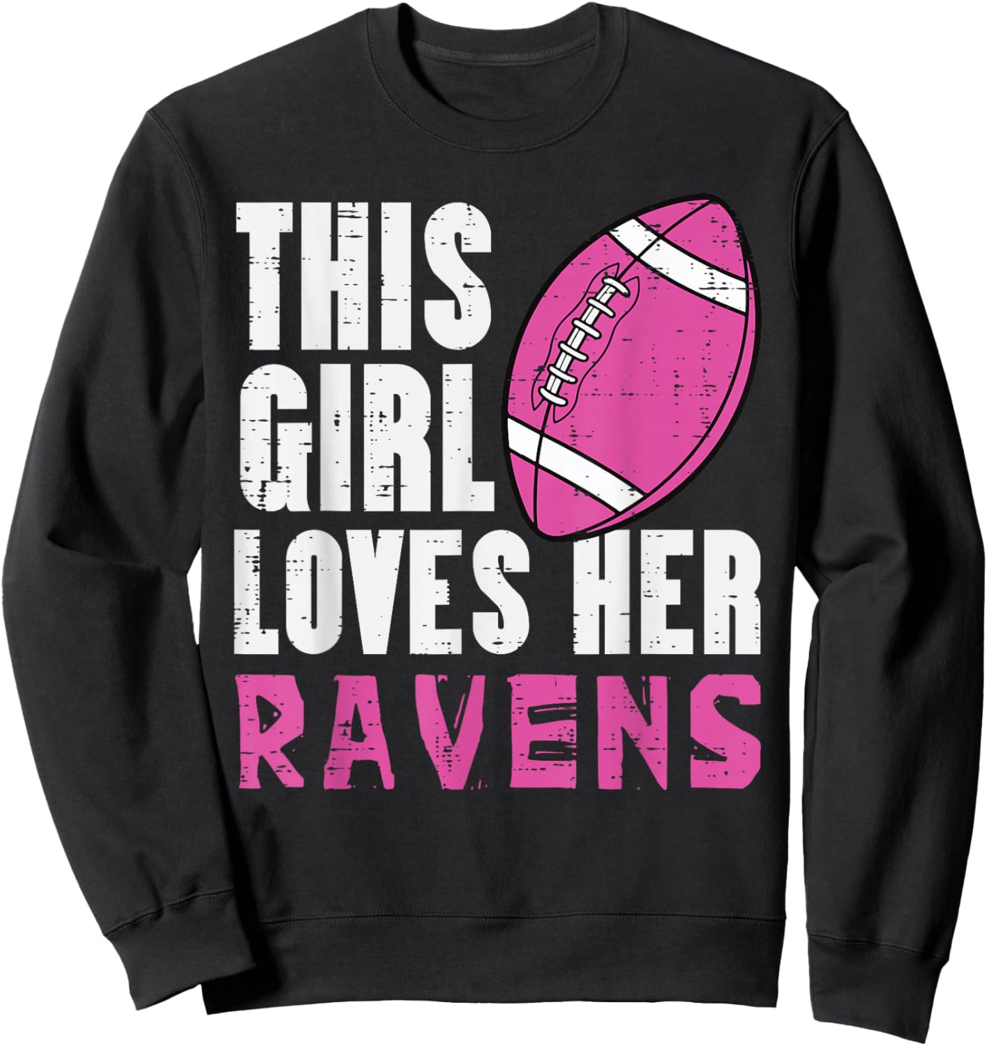 This Girl Loves Her Raven Women Kids Girls Youth Teen Sweatshirt - Sweatshirt | Black