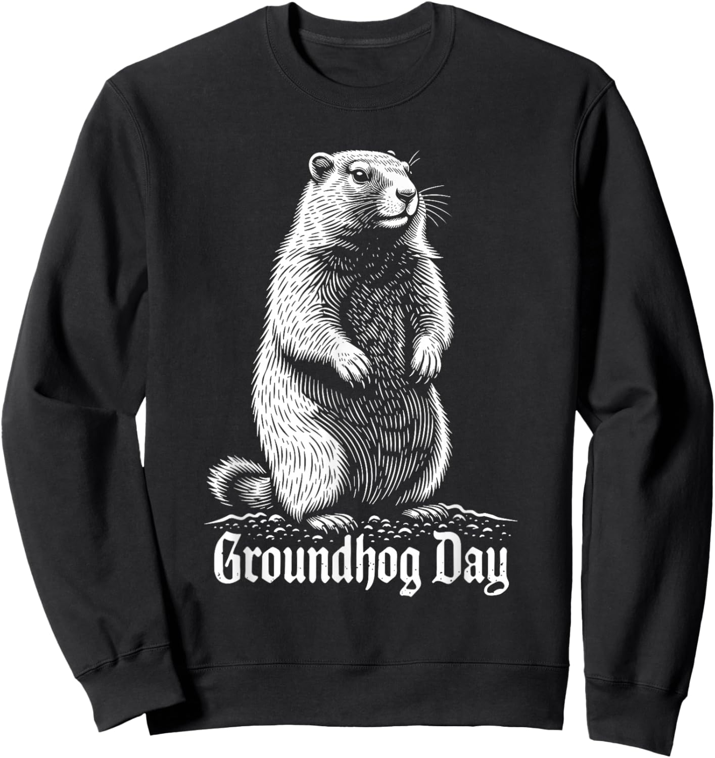 Punxy Phil's Groundhog Day Costume February 2nd Holiday Sweatshirt - Sweatshirt | Black