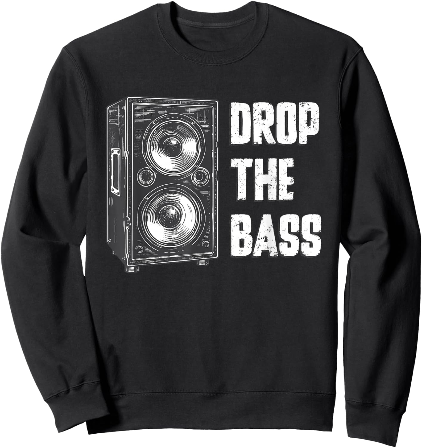 Bass-Drop Subwoofer Speaker Retro/Vintage Aesthetic Sweatshirt - Sweatshirt | Black