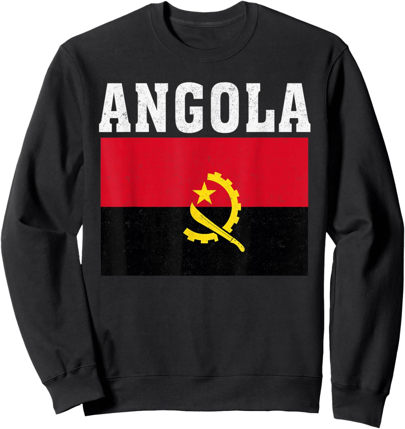Angola Flag Patriotic National Roots Souvenir Sweatshirt - Sweatshirt | Black