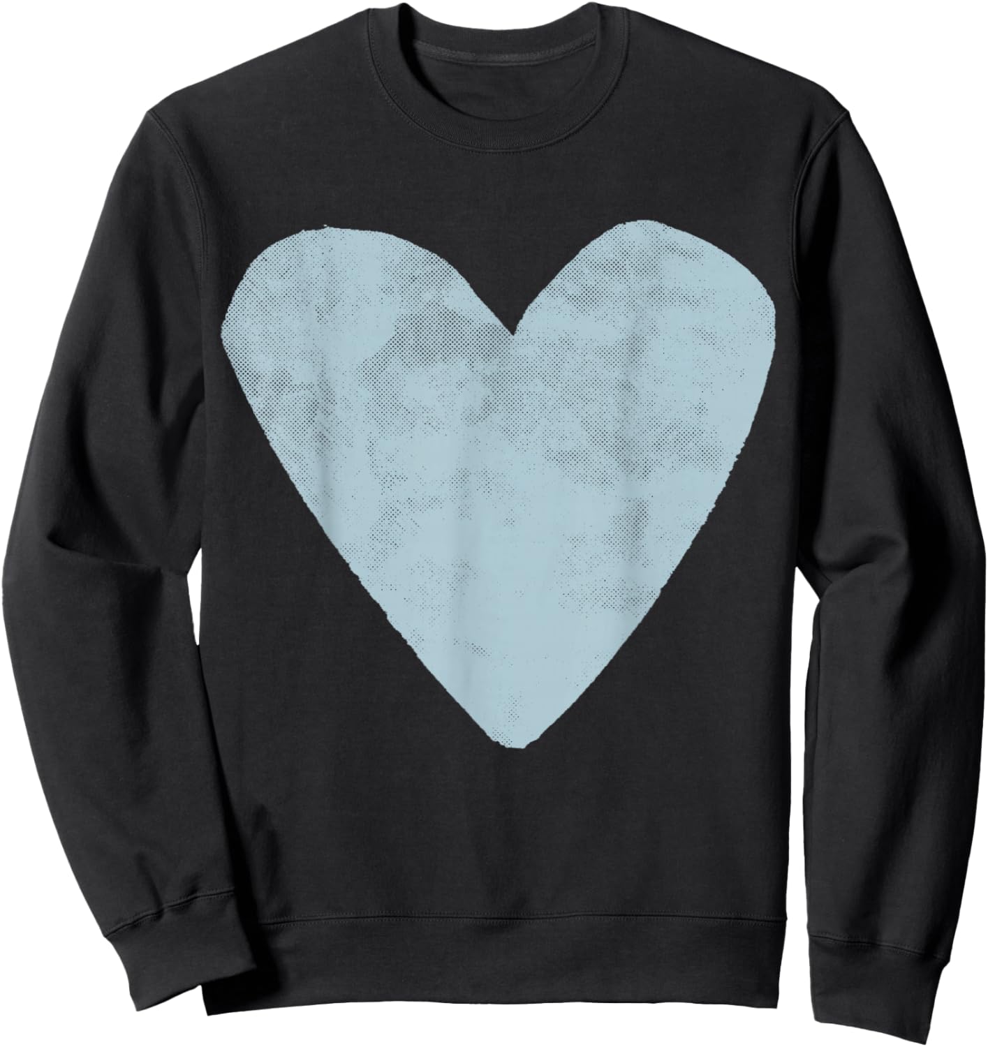 Cute Valentines Day Designer Heart Pastel Blue Valentine Sweatshirt - Sweatshirt | Black