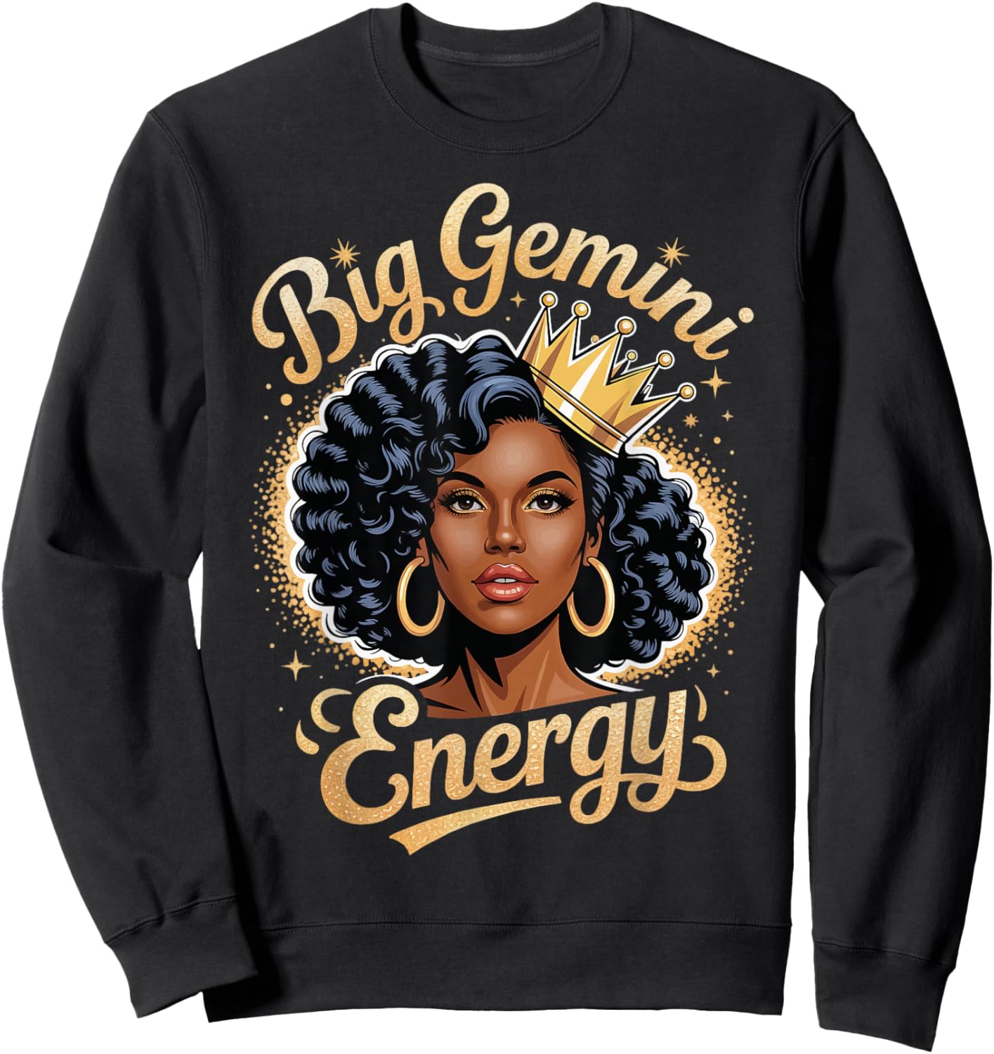 Big Gemini Energy Black Girl Sweatshirt - Sweatshirt | Black