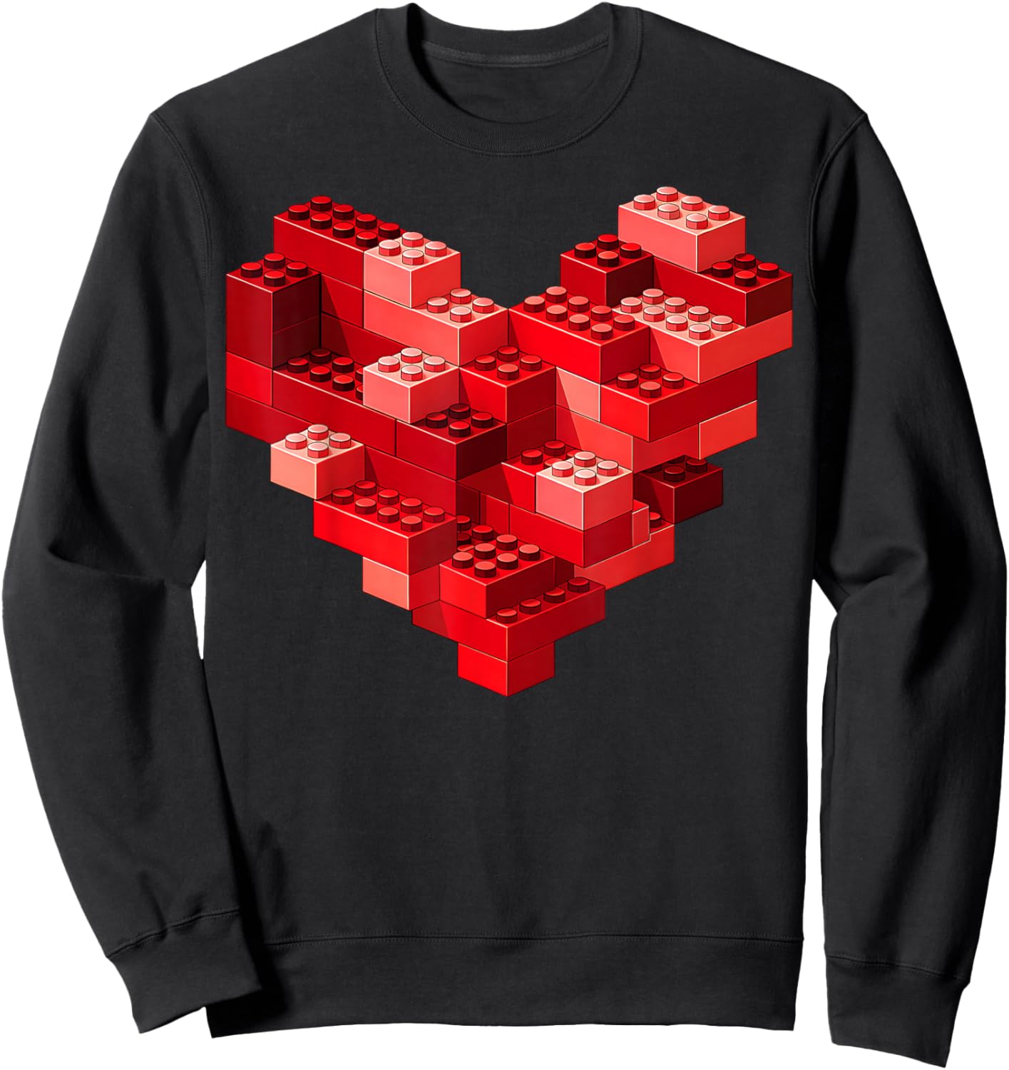 Valentines Day Heart Building Blocks Bricks Boys Kid Toddler Sweatshirt - Sweatshirt | Black