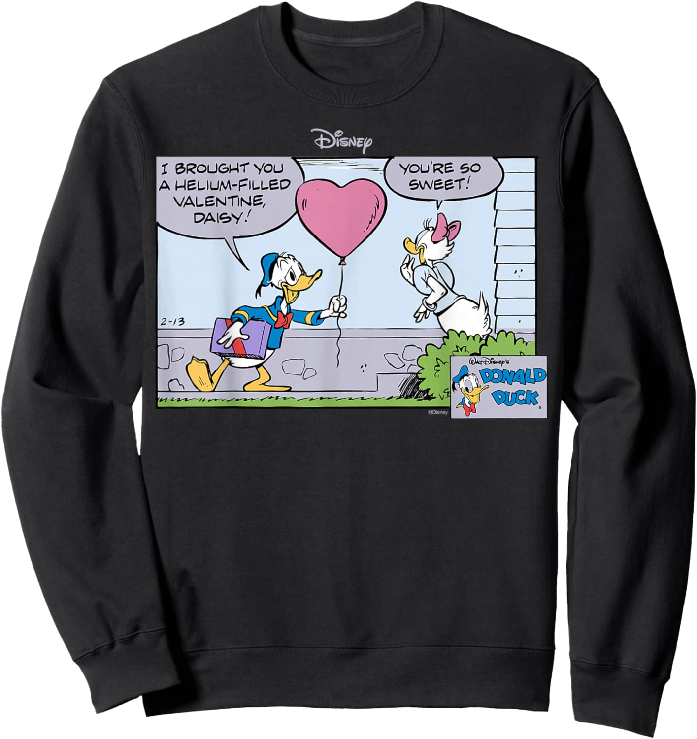 Disney Mickey and Friends Donald and Daisy Valentines Sweatshirt - Sweatshirt | Black
