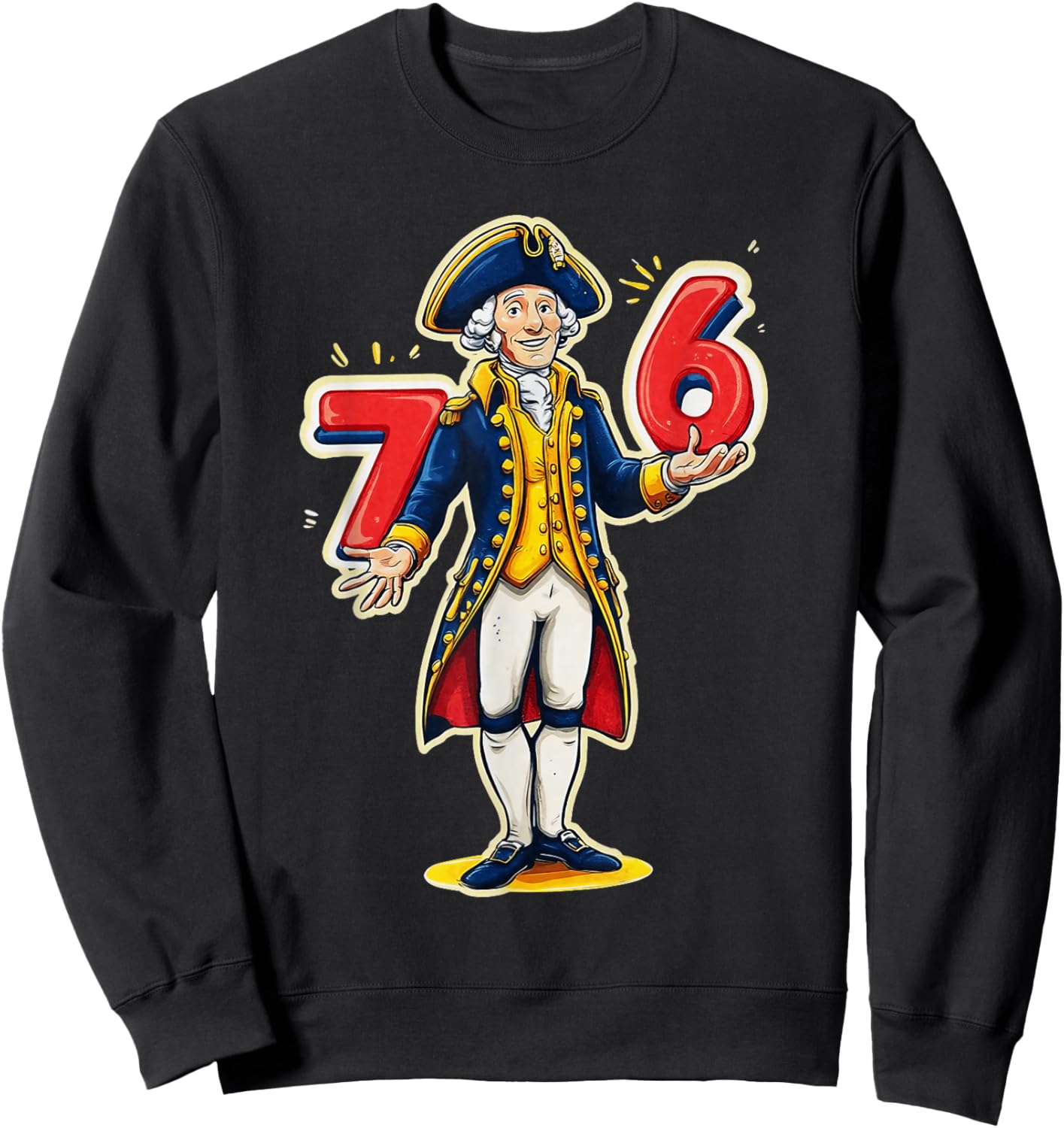 6-7 7-6 George Washington Shirt Six Seven American Design Sweatshirt - Sweatshirt | Black