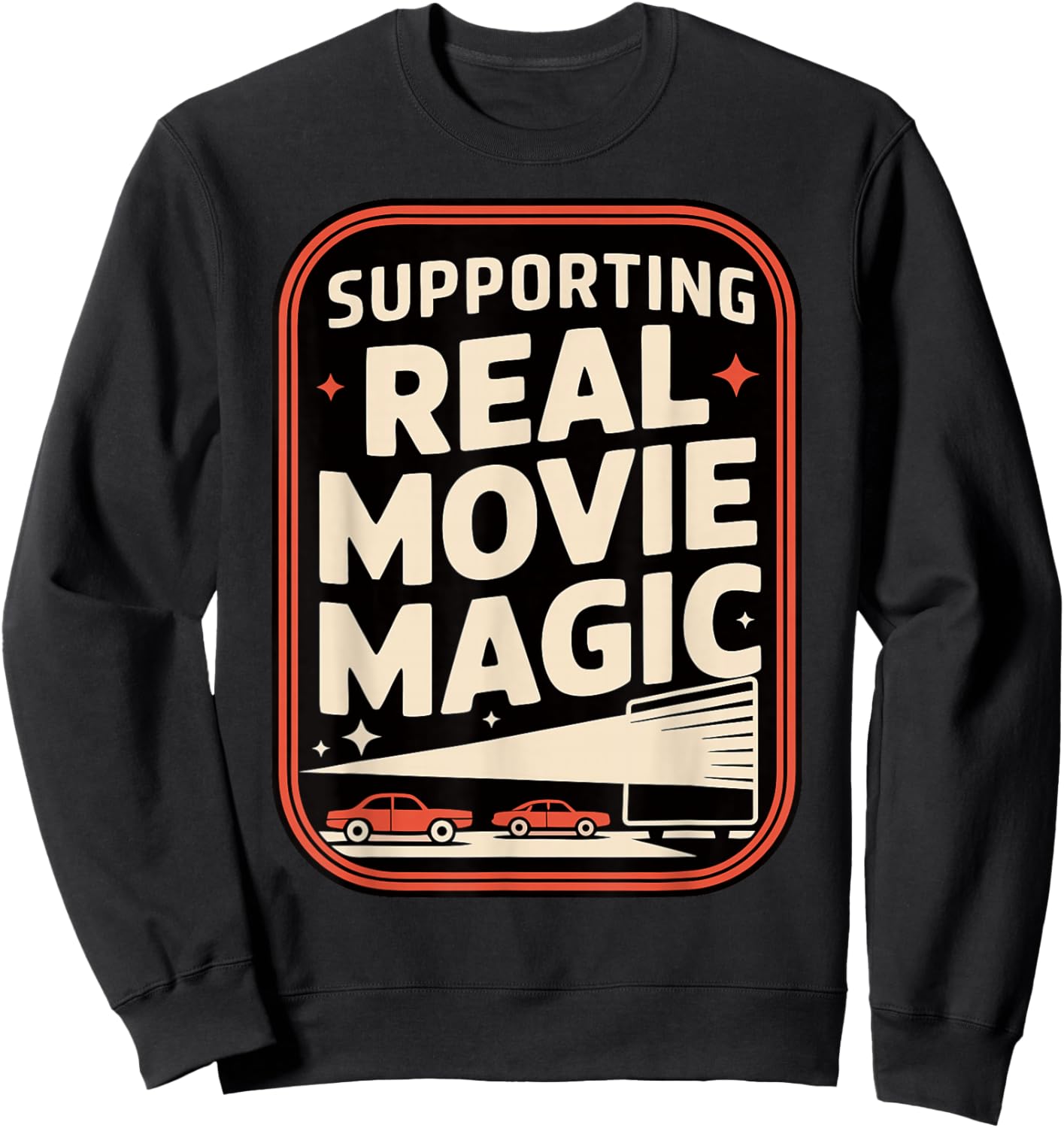 Drive-in Movie Lover Retro Film Drive-in Cinema Sweatshirt - Sweatshirt | Black