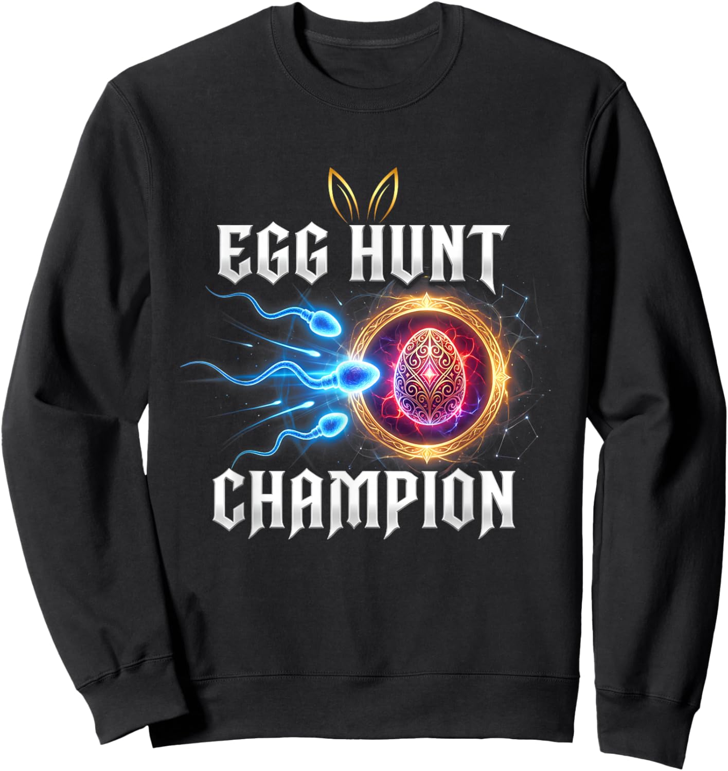 Egg Hunt Champion Funny Dad Easter Pregnancy Announcement Sweatshirt - Sweatshirt | Black