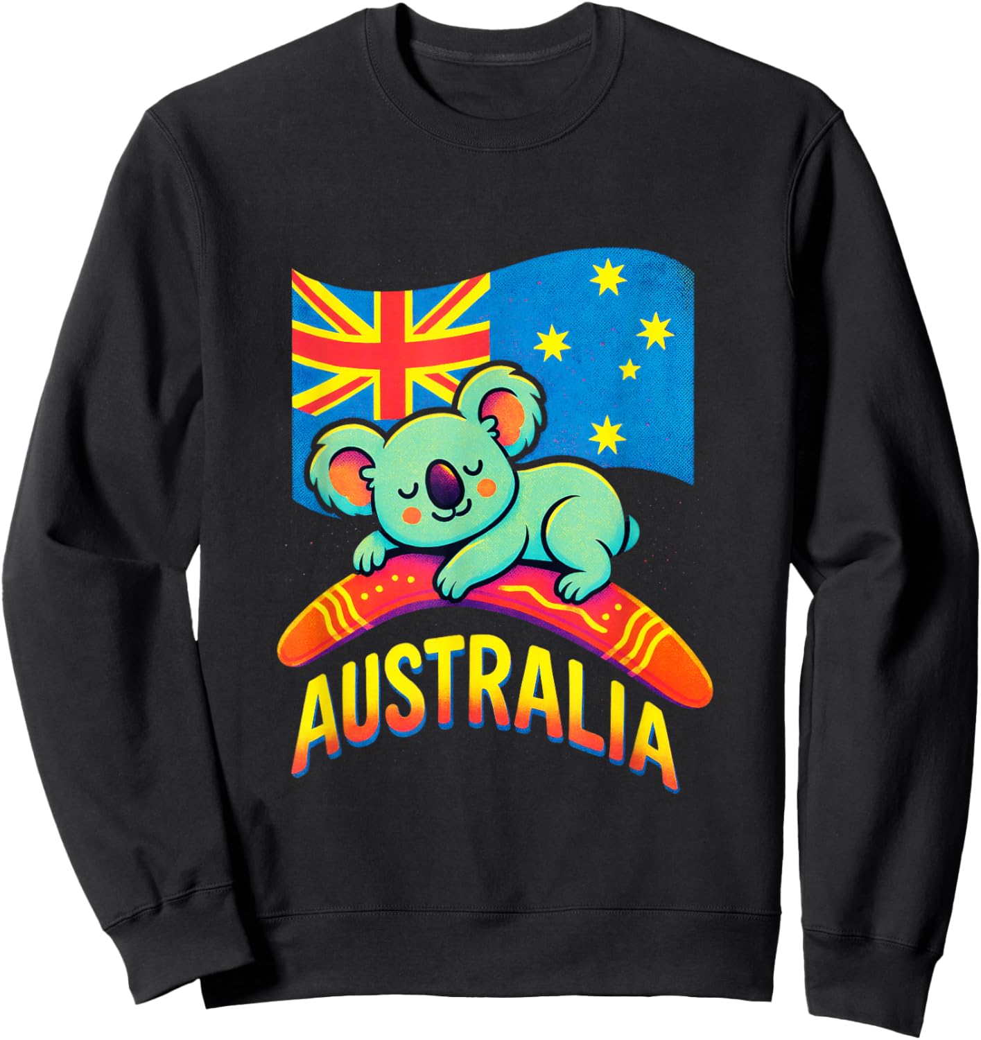 Australia - Koala, Flag, Art Sweatshirt - Sweatshirt | Black