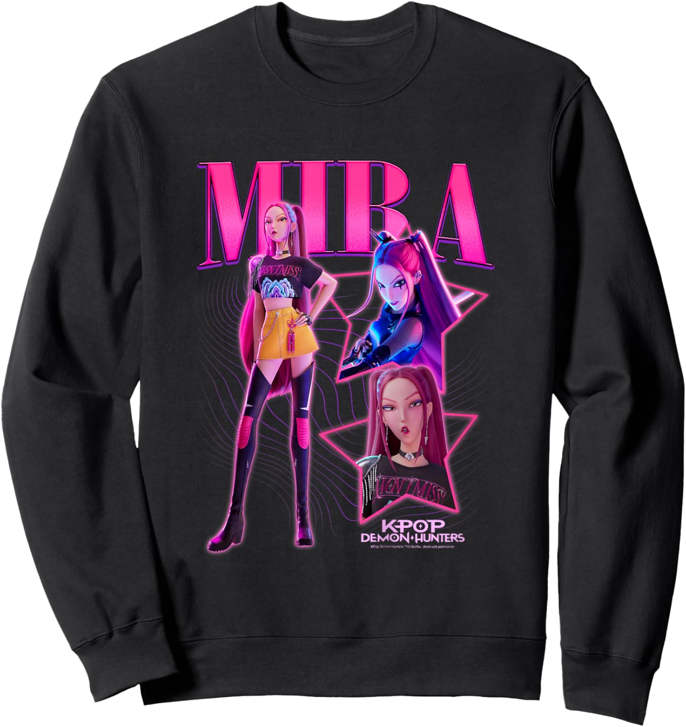 Kpop Demon Hunters Halloween Mira Showcase Y2K Style Poster Sweatshirt - Sweatshirt | Black
