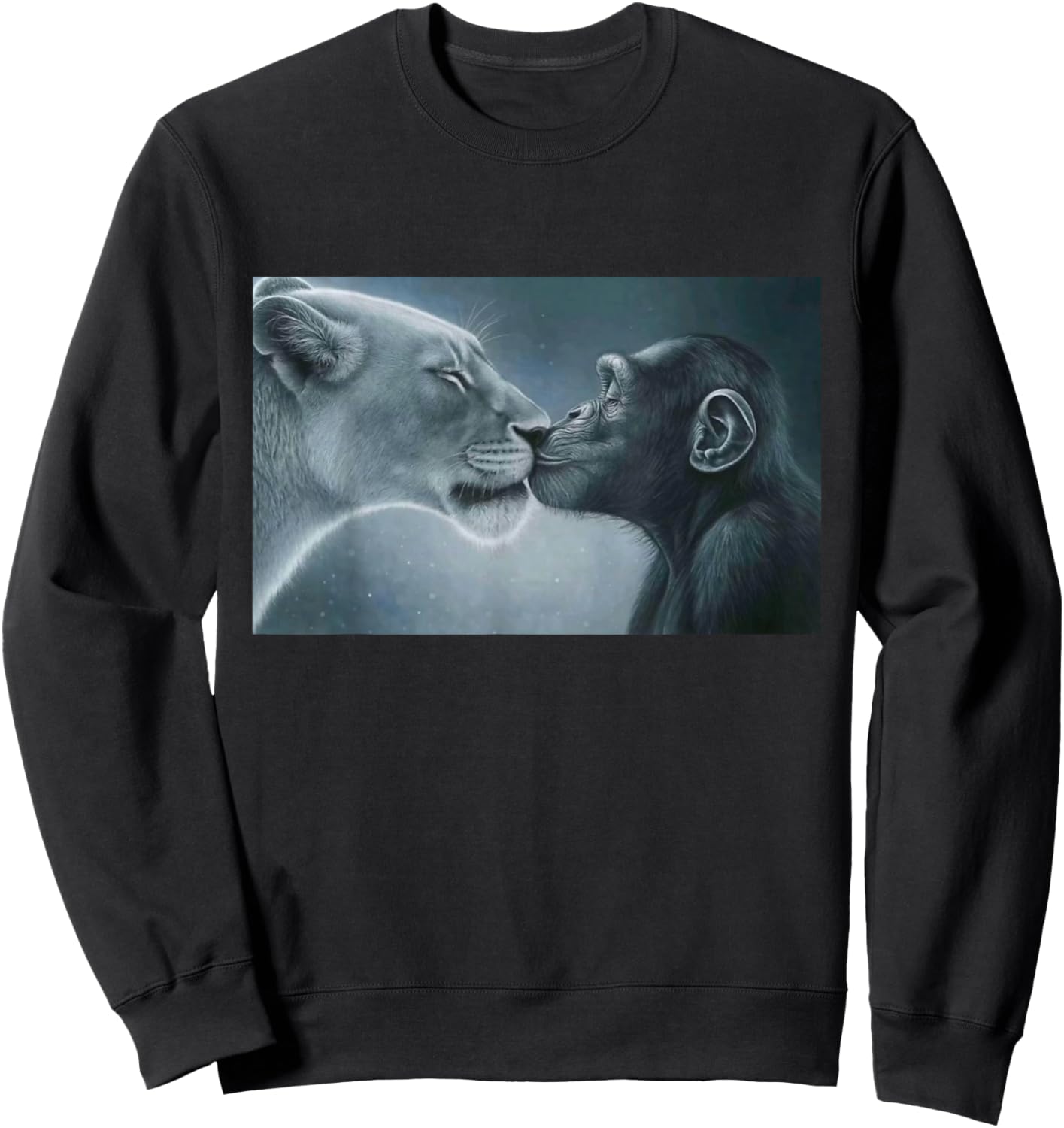 Lion Yelling Monkey Meme Rage Bait Sweatshirt - Sweatshirt | Black